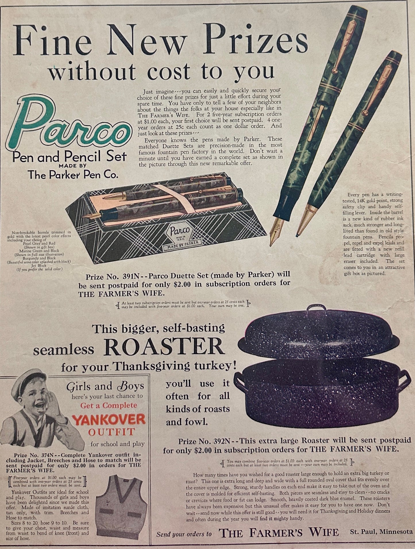 1932 Parco Duette Set Made by Parker Pen Vintage Ad #90