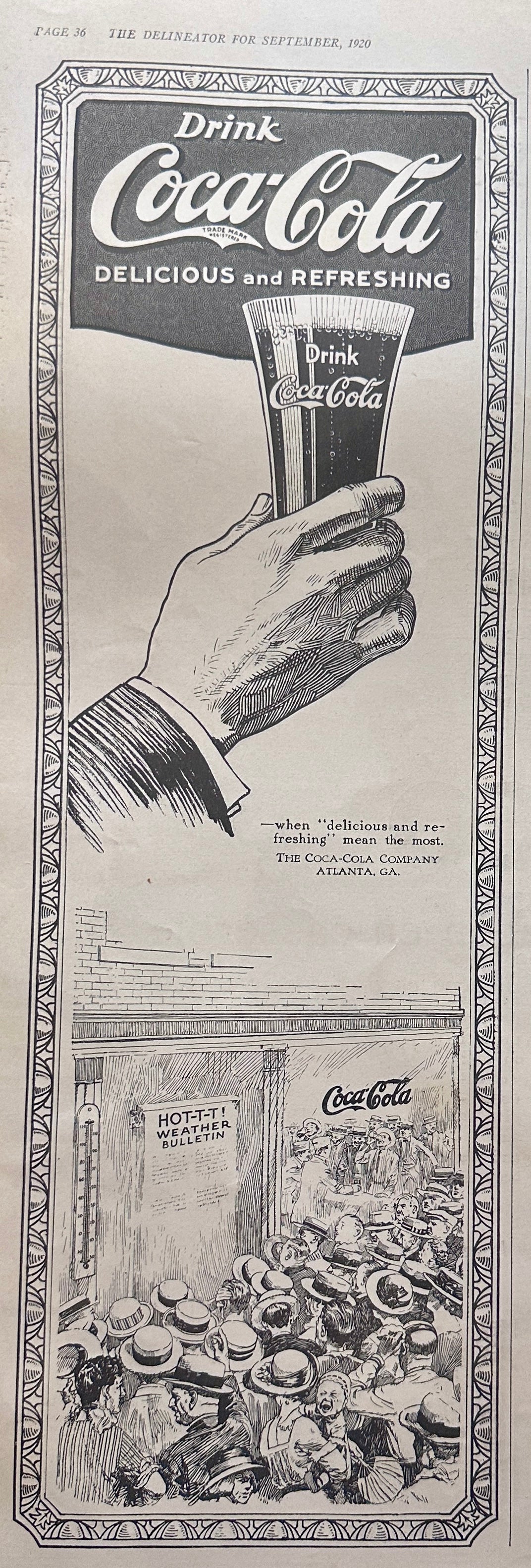 1920 Original Coca-Cola Advertisement Item #1737