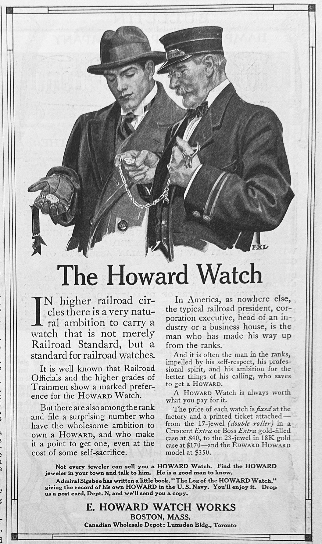 1914 E. Howard Watch Works, Boston Mass - Ad #1816