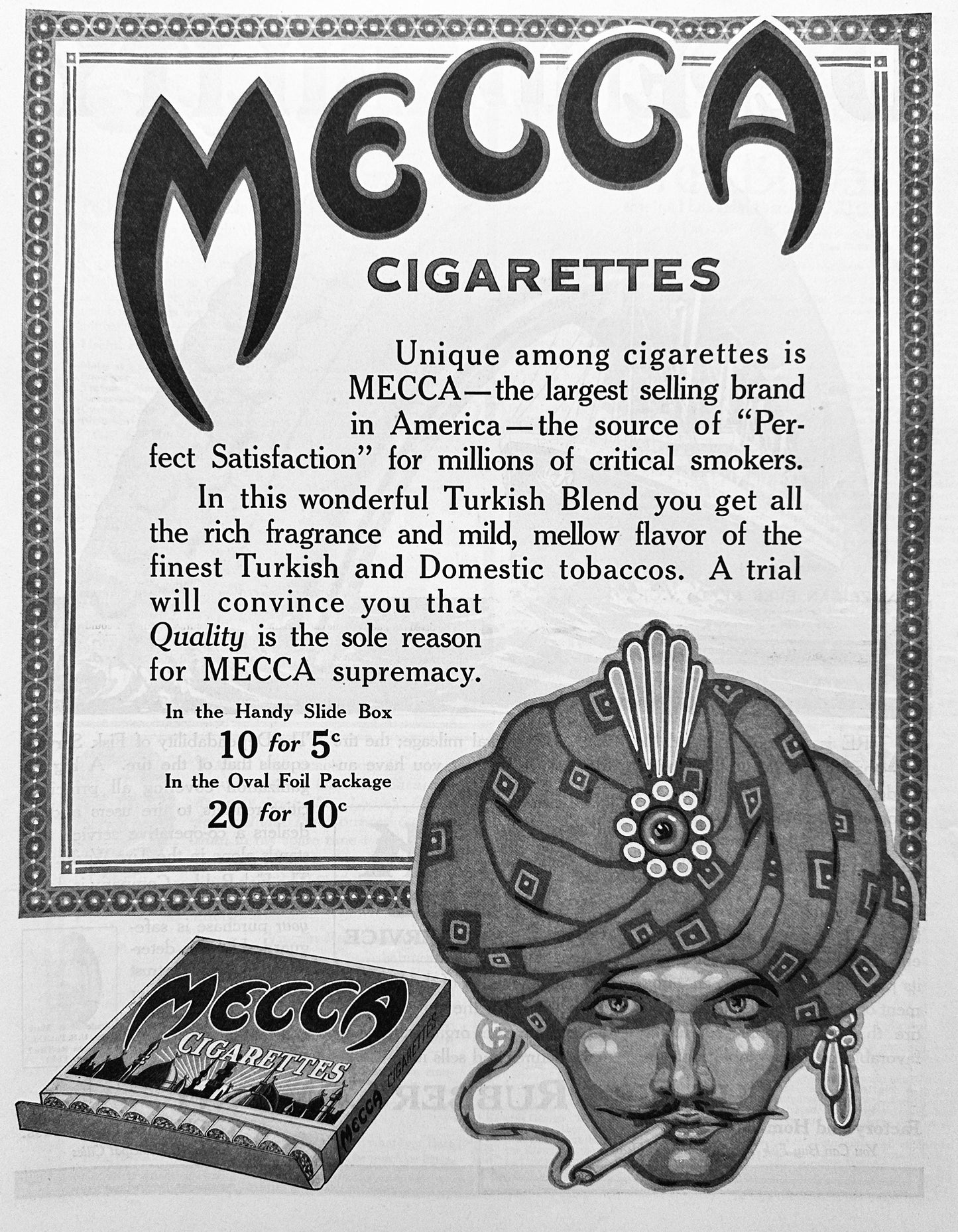 1915 Mecca Cigarettes - Turkish Blend - Ad #1842