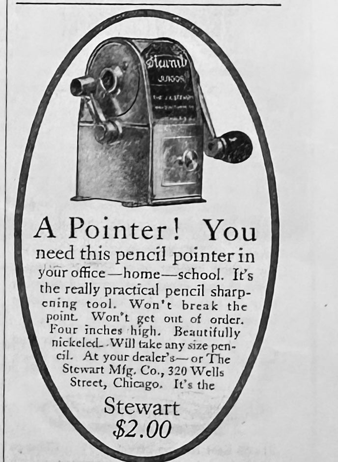 1915 Lot of (2) Steward Pencil Sharpener Ads (Small) Ad Set #1853