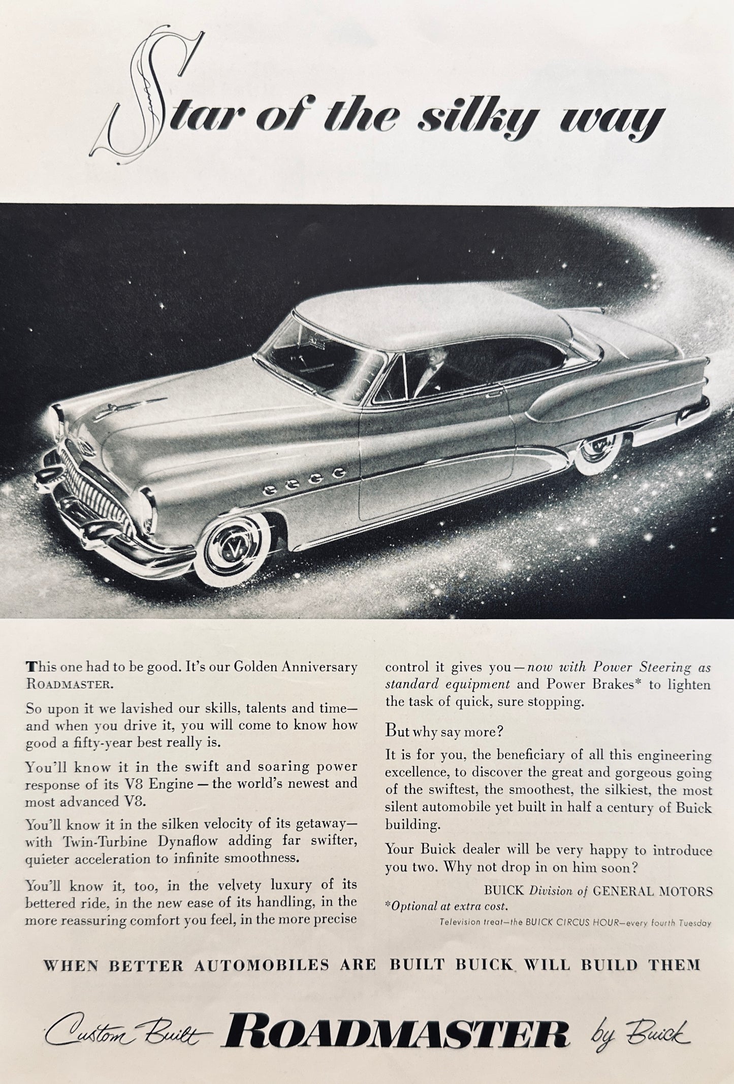1953 Buick Roadmaster - Star of the Silky Way - Magazine Ad A92