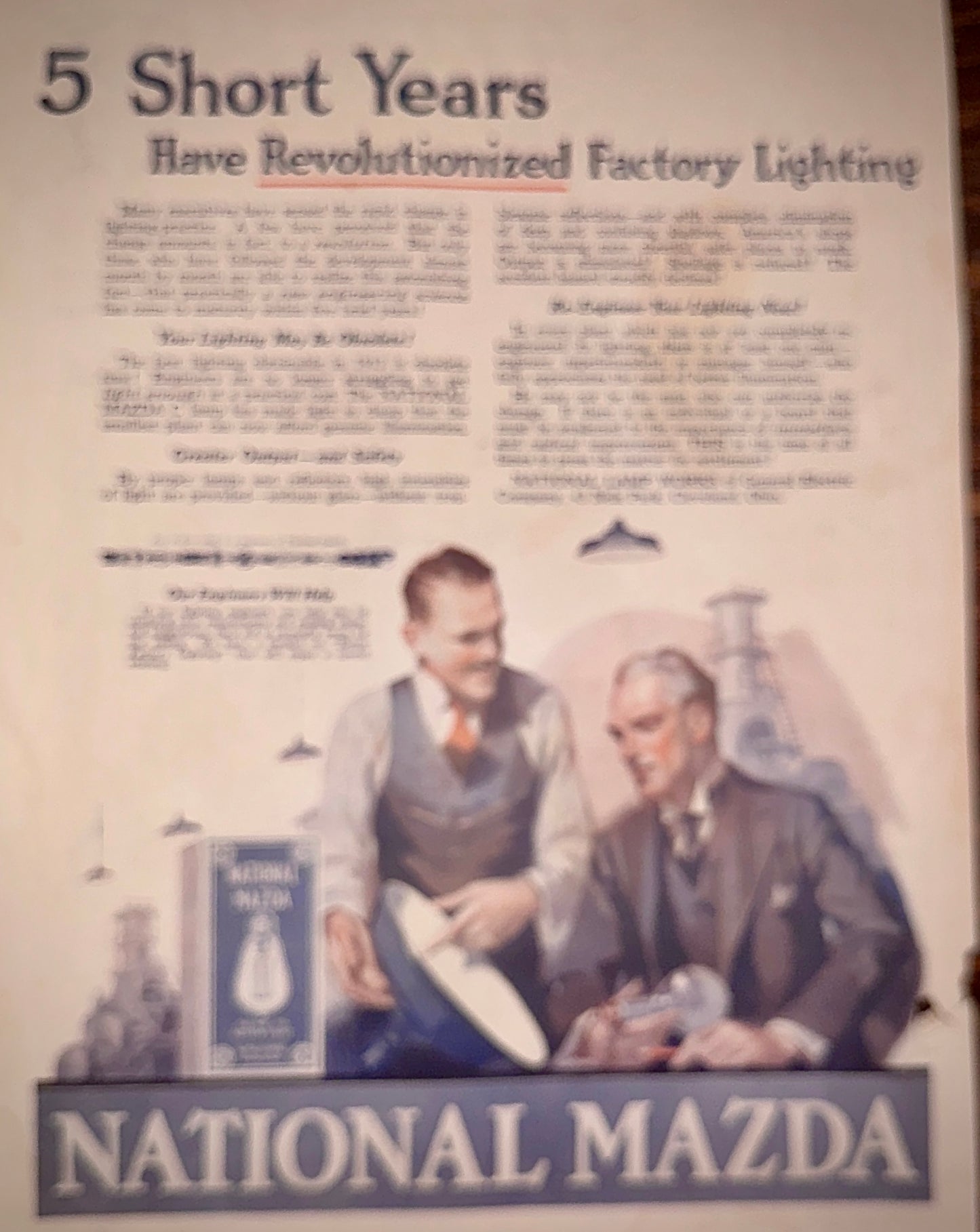 1914 National Mazda - Edison Light Bulbs - Original Ad #1864