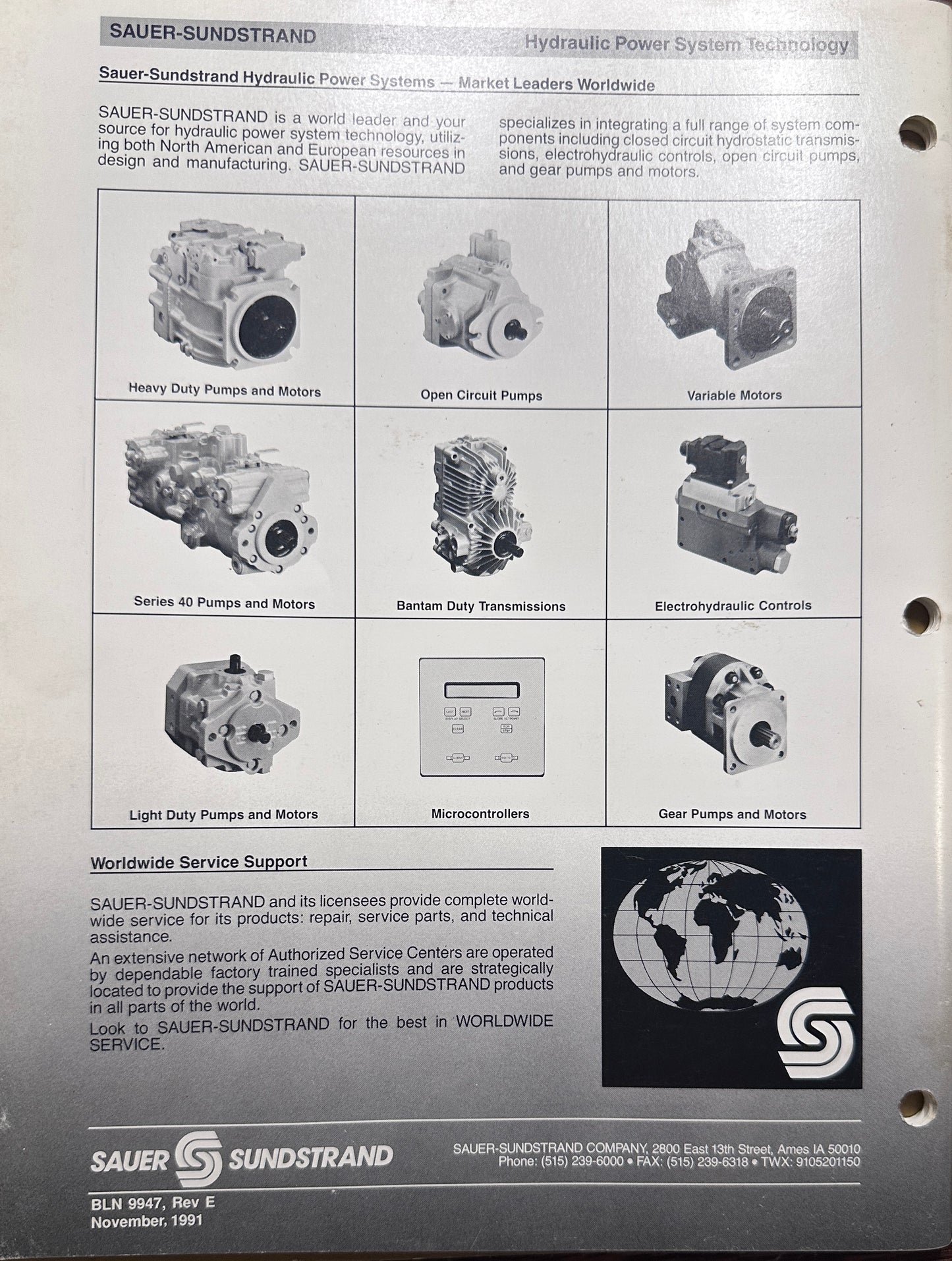 1991 Sauer-Sunstrand Series 90 Axial Piston Pumps & Motors Service Manual MC-2