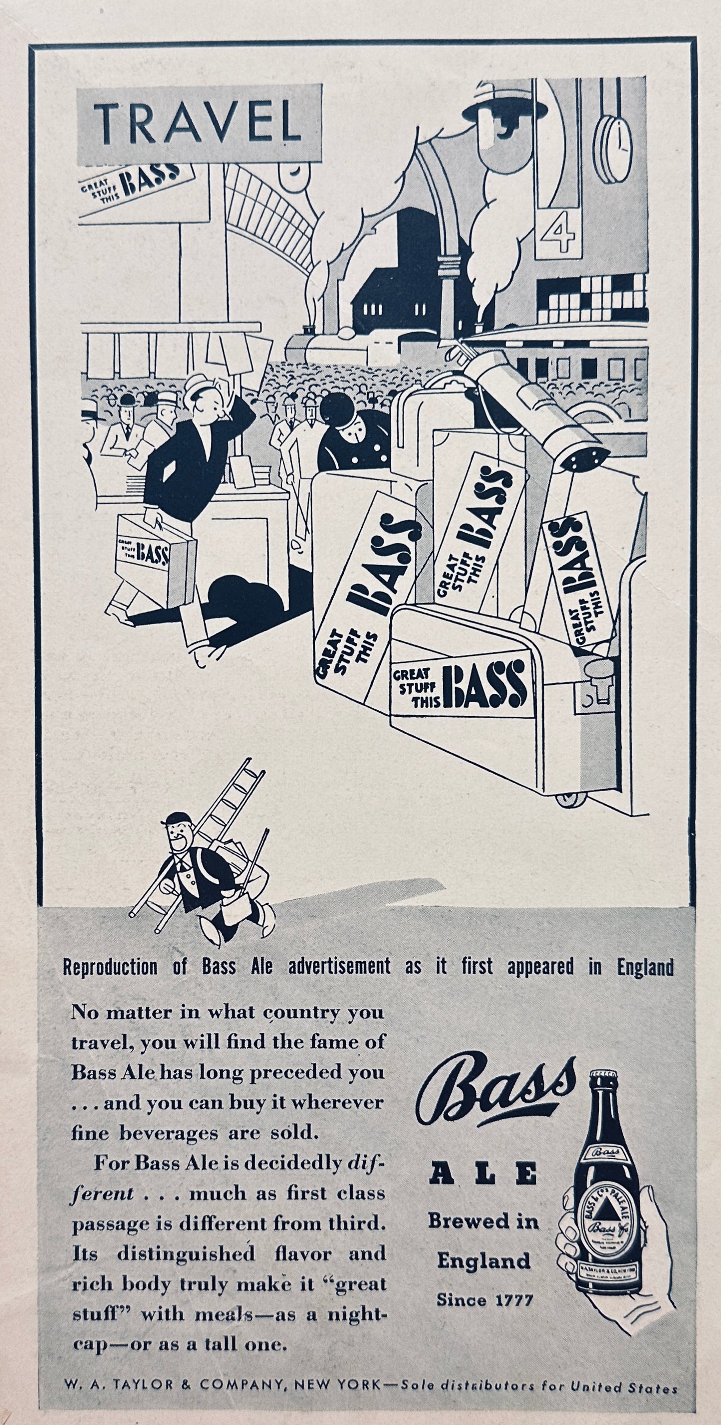 Hey Bartender! Date Unknown - Bass Ale Ad reprint - Possibly WWII Era