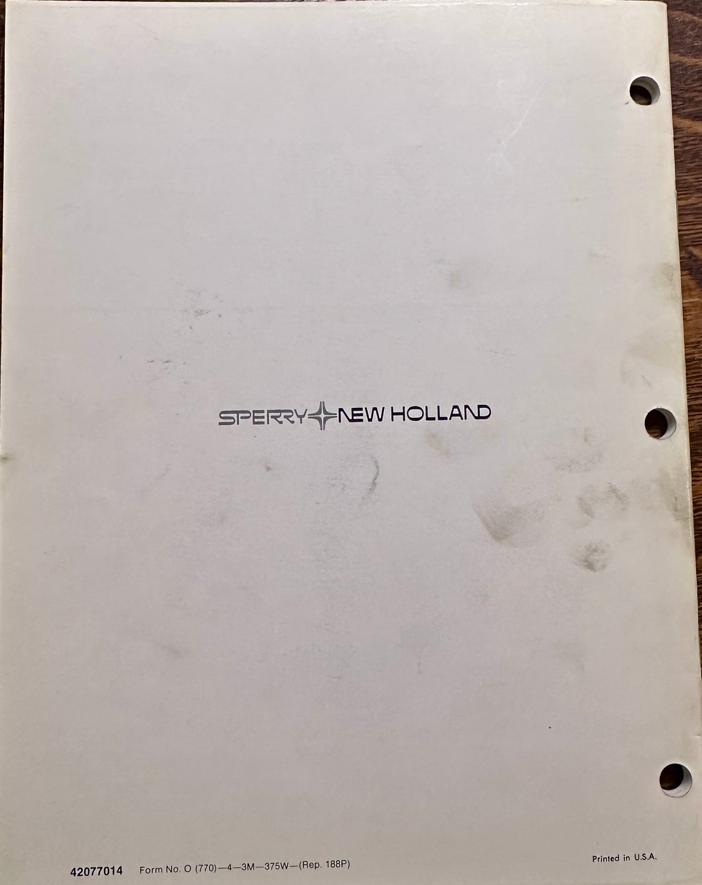 1975 Operator's Manual Sperry New Holland Harvester 770 Reprinted NOS MC18