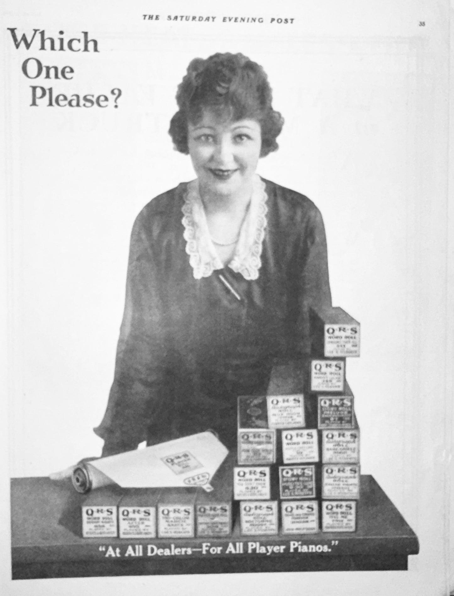 1919 Q*R*S Piano Rolls Original Ad #1892