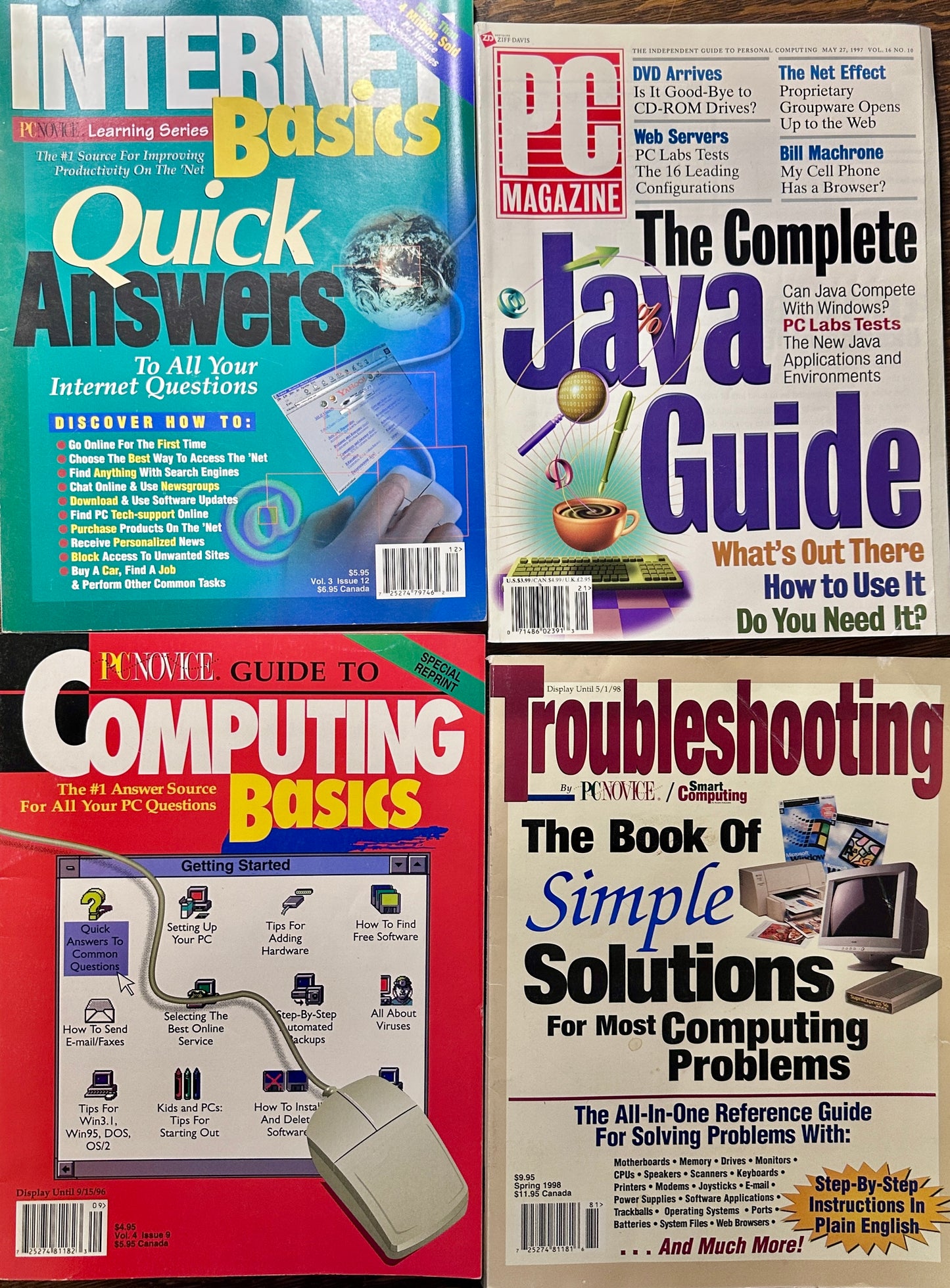 Lot of (4) PC Novice & PC Magazine Issues 1996-1998 SKU PC-4