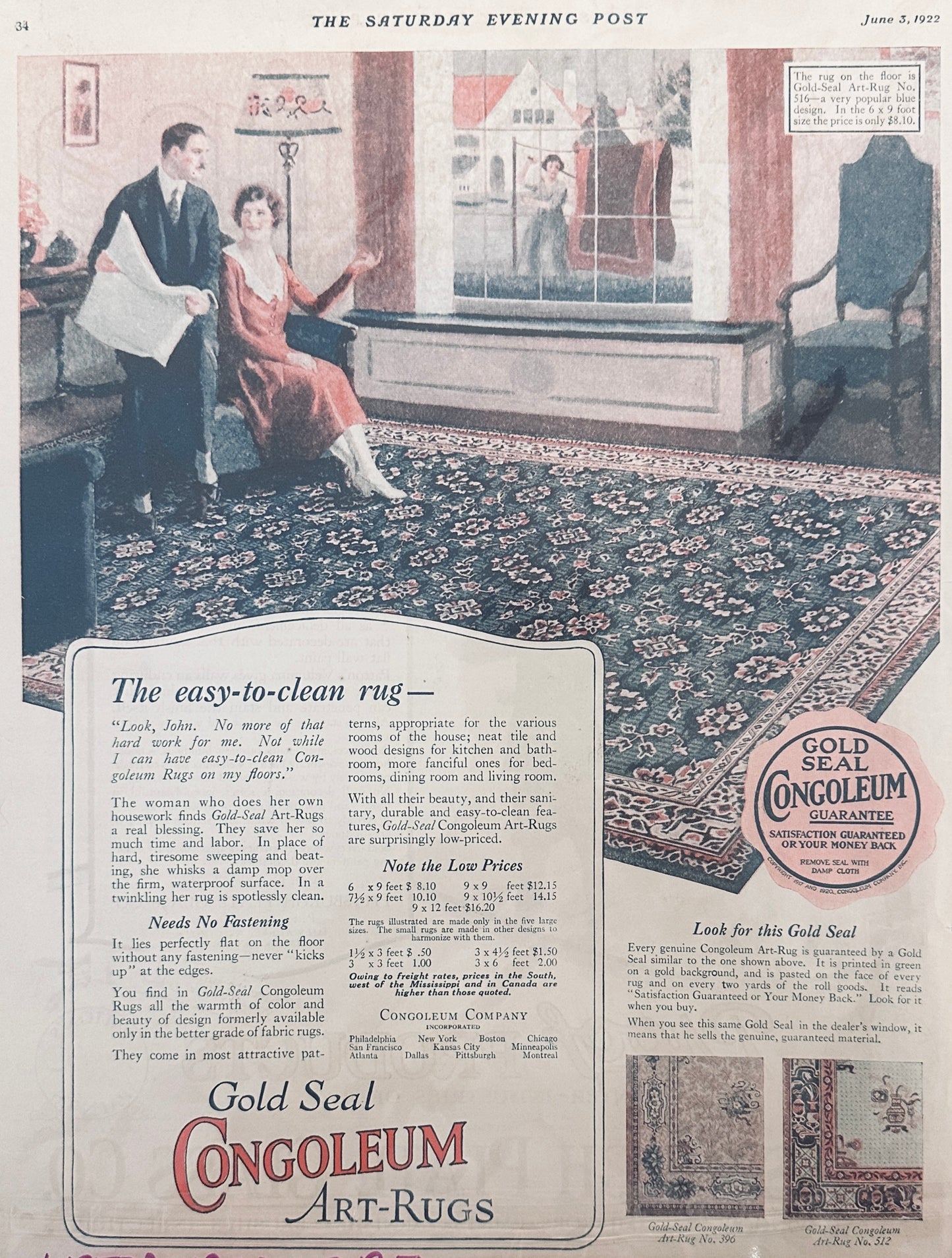 1922 Congoleum and PPG Paint - Proof Products - Magazine Ad