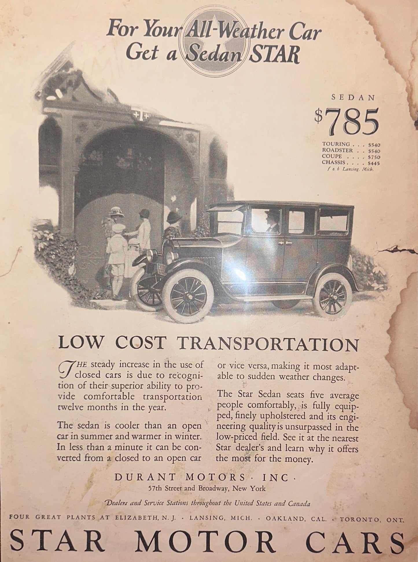 1924 Star Motor Cars - Forgotten American Marque - Ad #1926