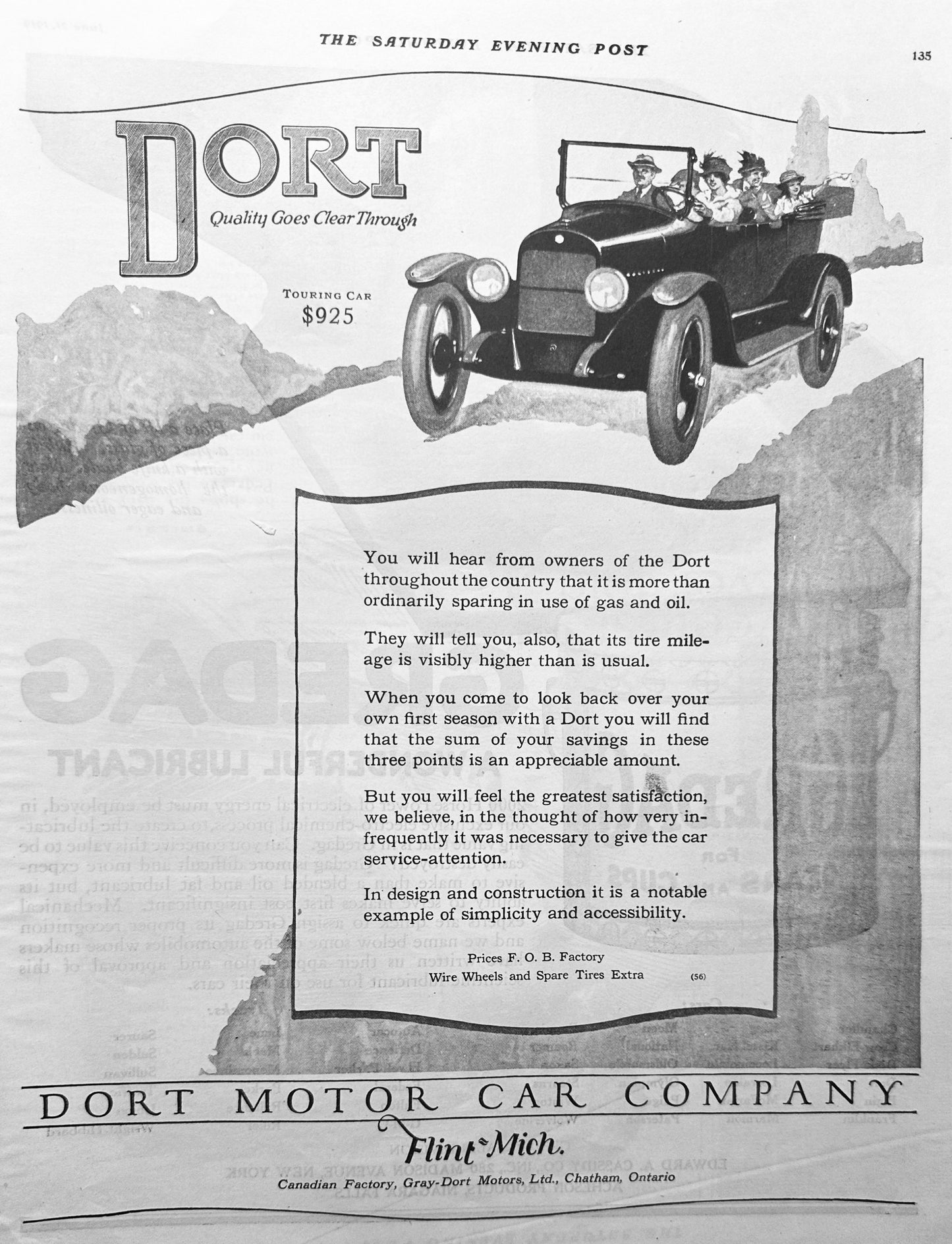1919 DORT Motor Car Company - Flint, Michigan - Ad #1950