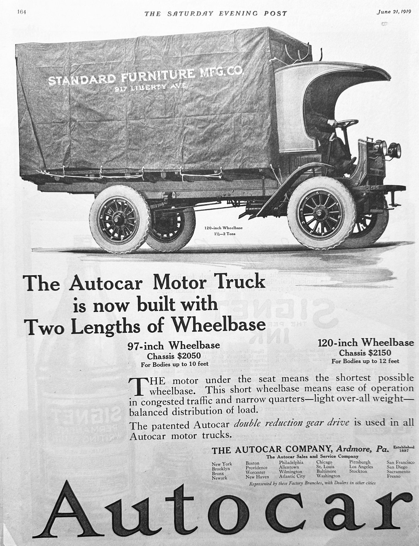 1919 Autocar Company Ardmore Company, Ardmore, PA - Commercial Truck Ad #1957