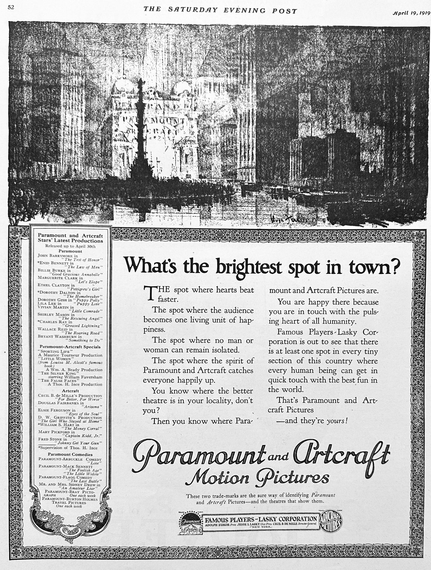 1919 Paramount & Artcraft Motion Pictures - Ad #1982