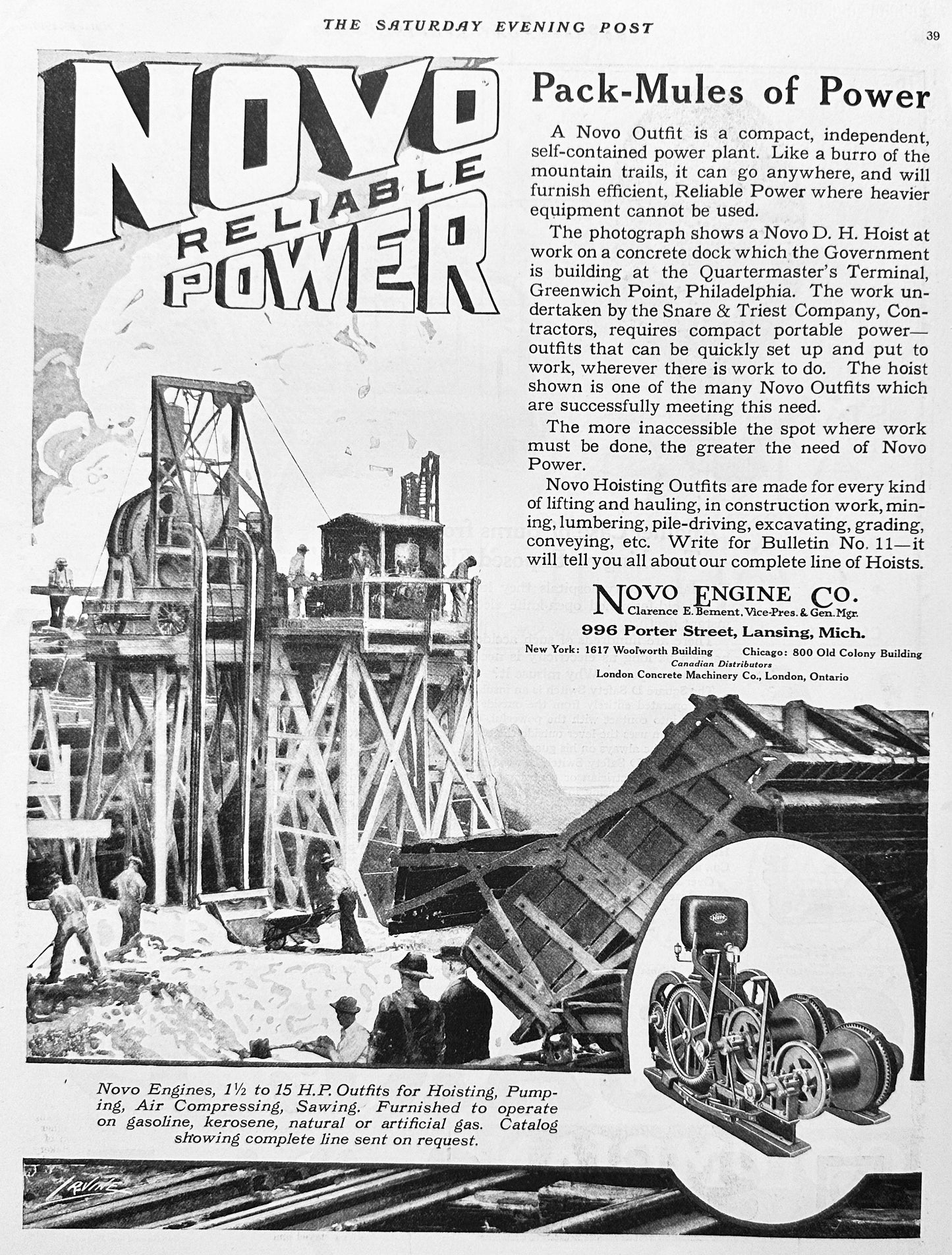 1919 Early Square D Switch & Novo Engine Ads #1975