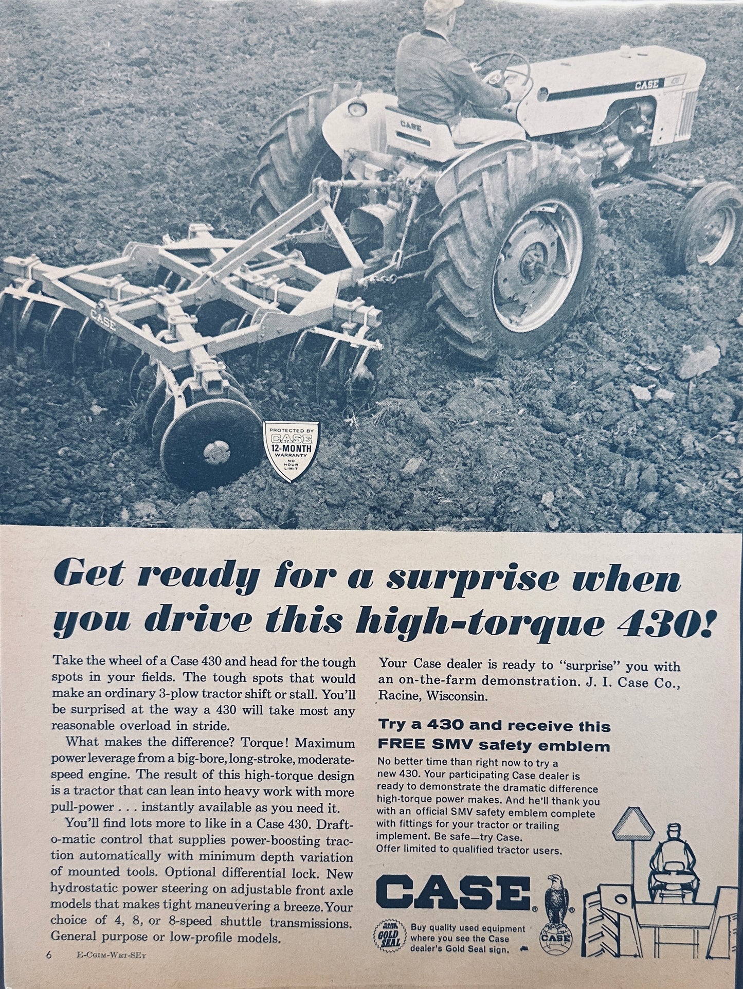 1966 Case 430 High-Torque Tractor Magazine Ad N160