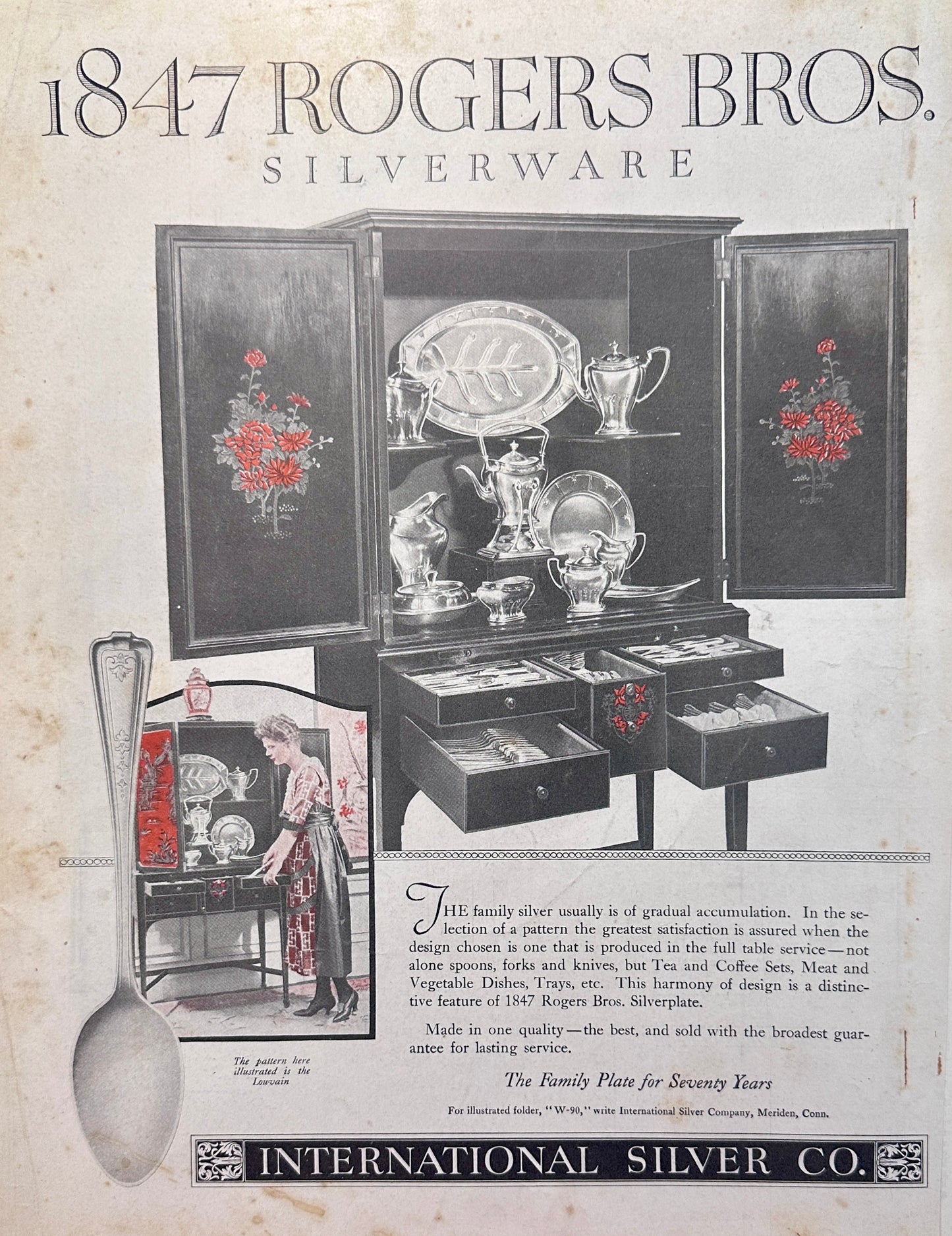 1920 VivoMint Dentifrice & Rogers Bros Silverware Vintage Ad #2055