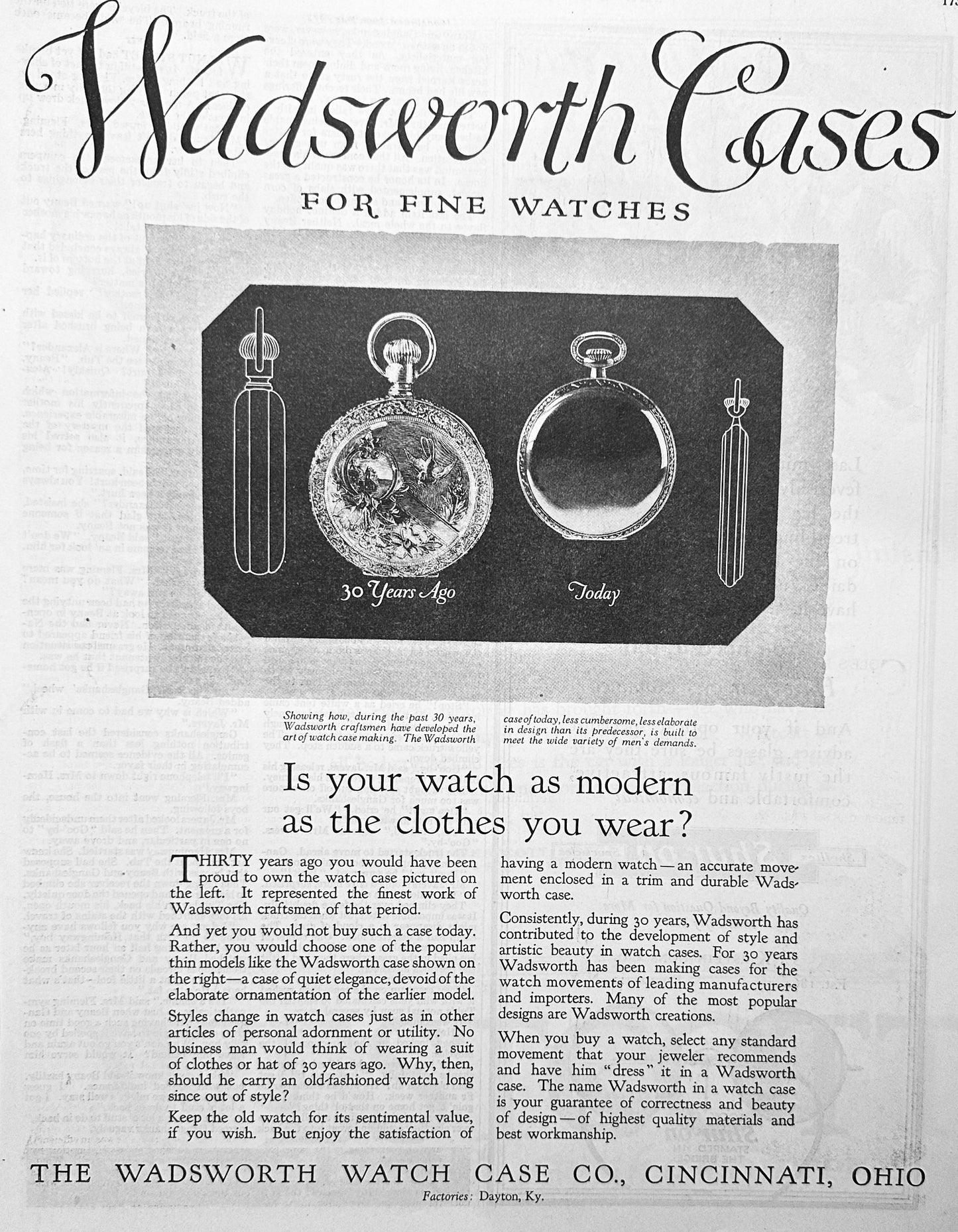 1920 Wadsworth Cases for Fine Watches - Dayton, Kentucky Ad # 2054