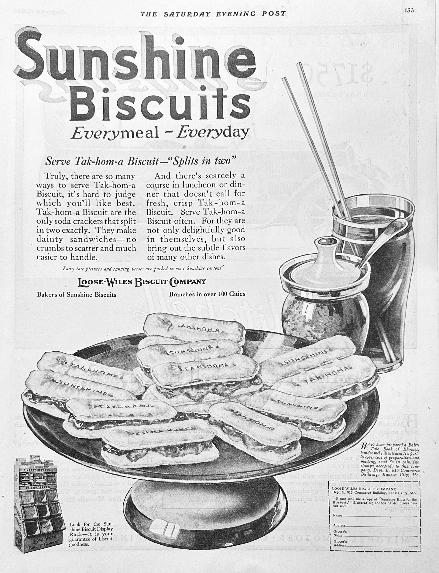 1920 Mitchell- Motors Company, Racine, WI & Sunshine Biscuits - Ad #2048