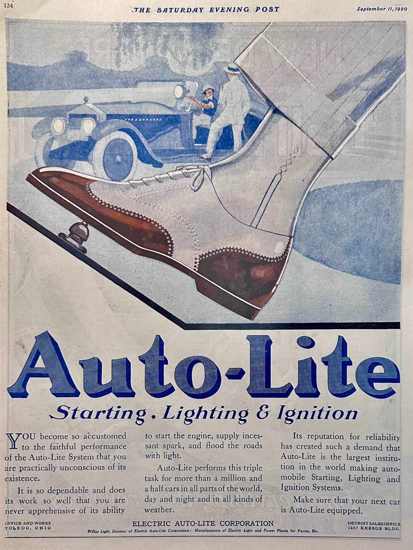 1920 Auto-Lite Starting, Lighting & Ignition Auto Parts Ad #2043
