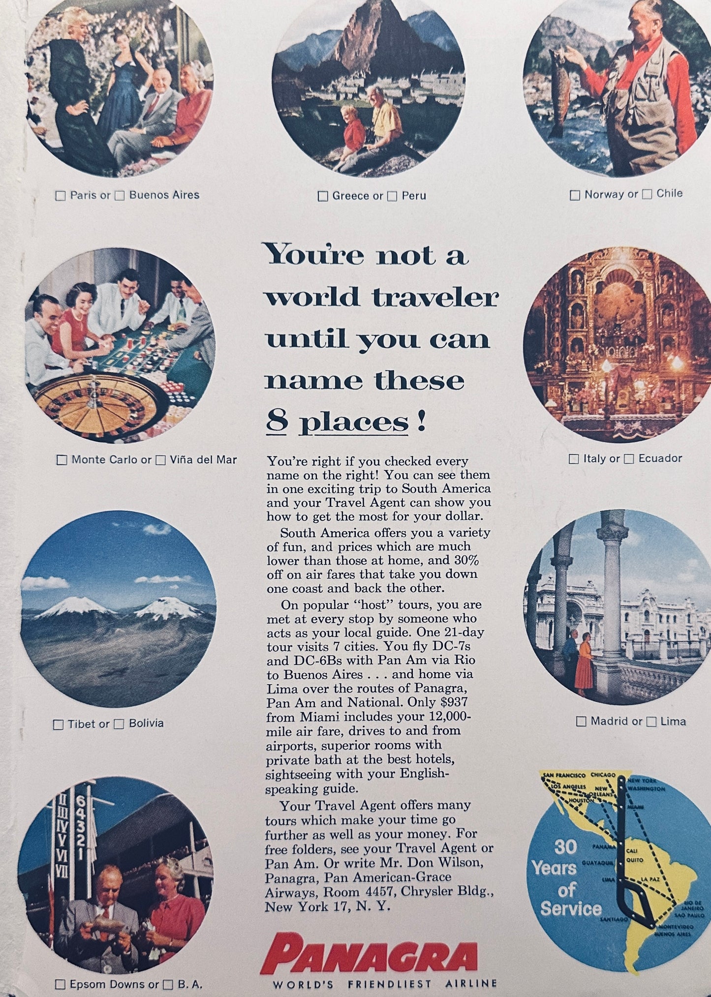 1959 Valentine Coke Coca-Cola & Panagra Airline Magazine Ads N253