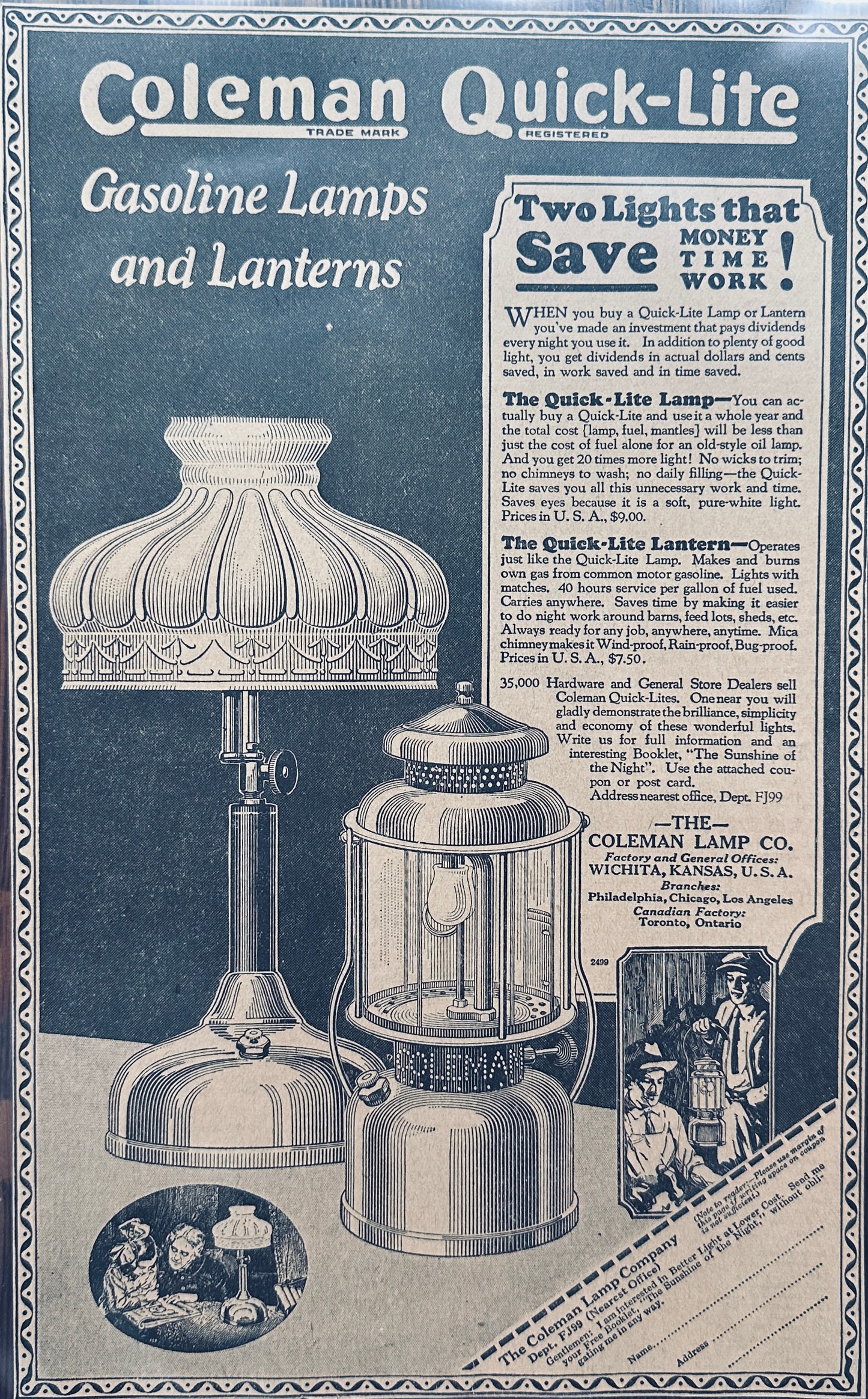 1925 Coleman Lamp & Lantern - Coleman Quick-Lite - Promo Ad
