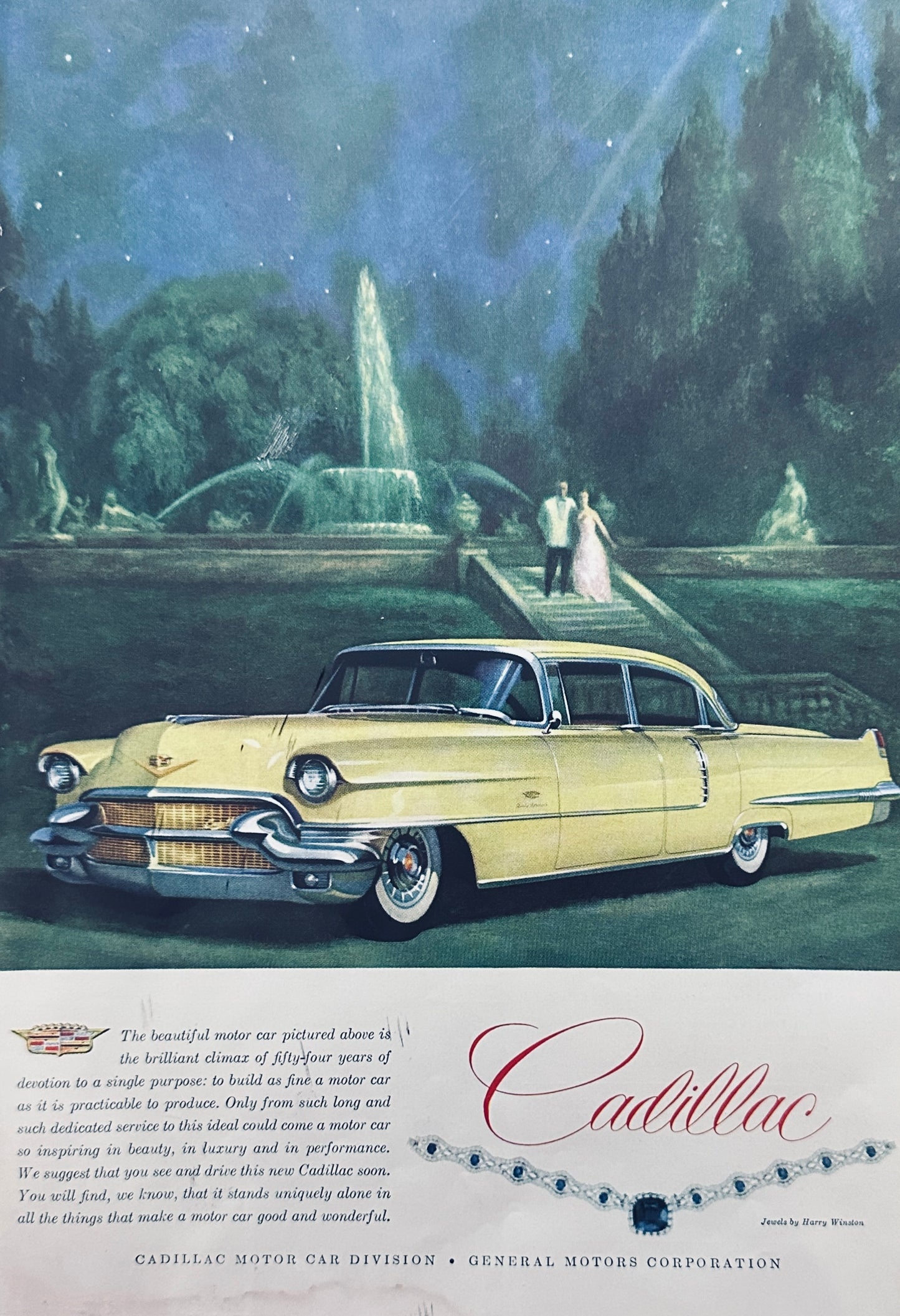 1956 Yellow Cadillac Series 62 Sedan - Magazine Ad #A101