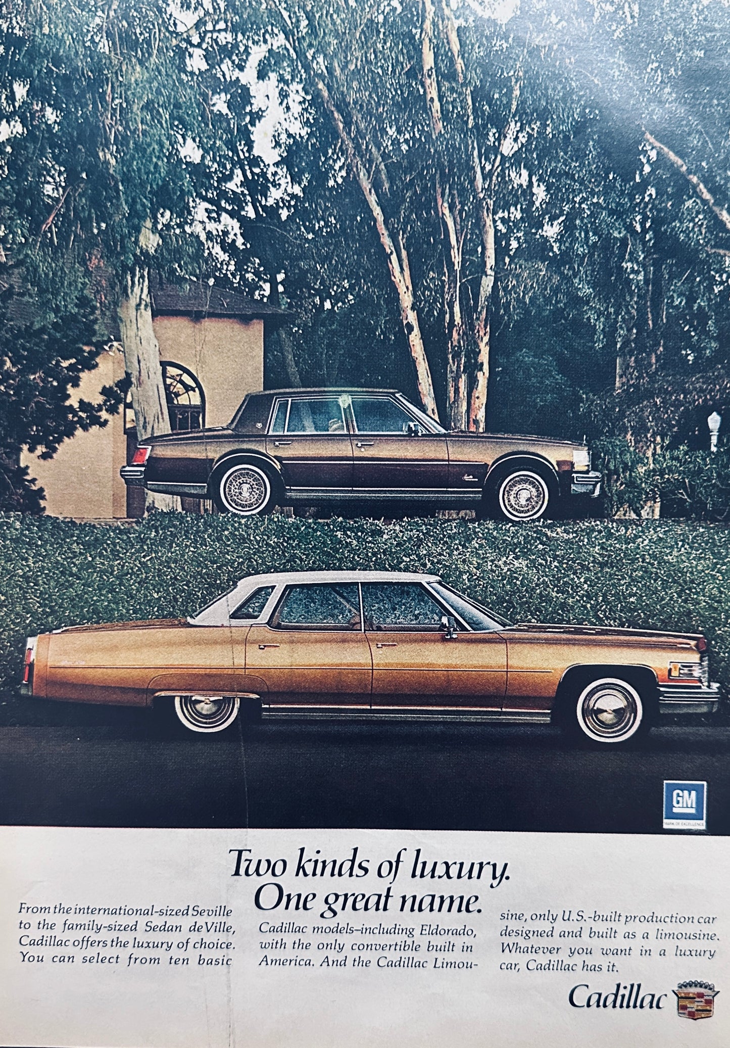 1976 Cadillac Sedan Deville and Seville Large & Small - Magazine Ad