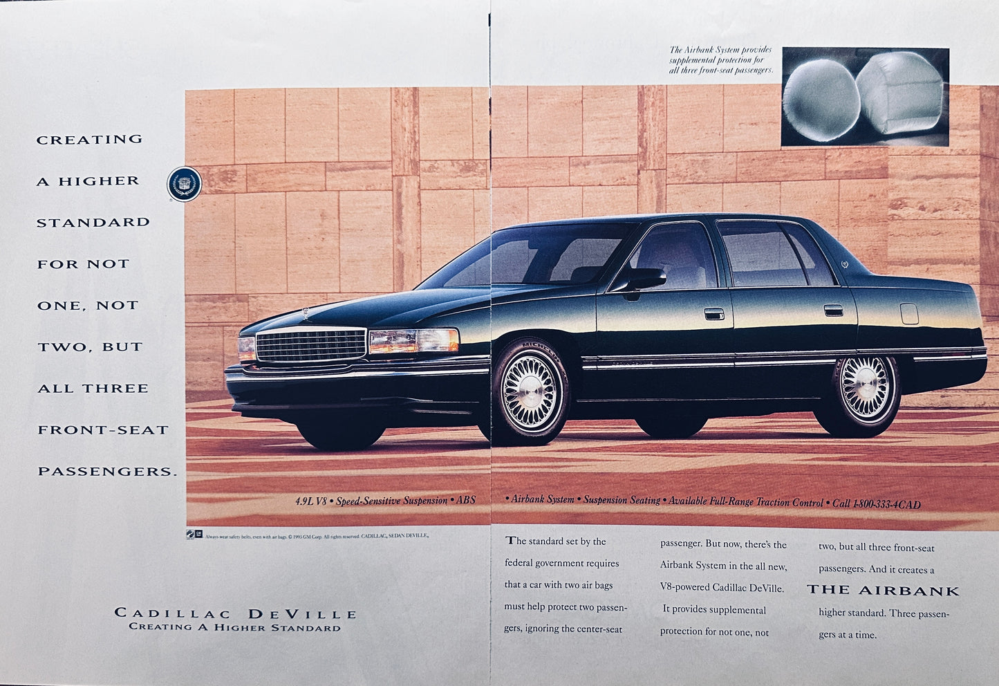 1993 Cadillac Deville 4-door Sedan The Airbank -Magazine Ad