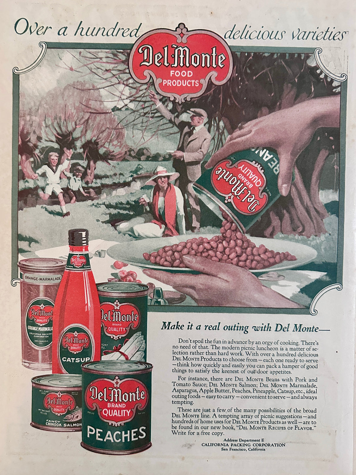 1920 Del Monte Canned Food Products Period Pantry Ad #2059
