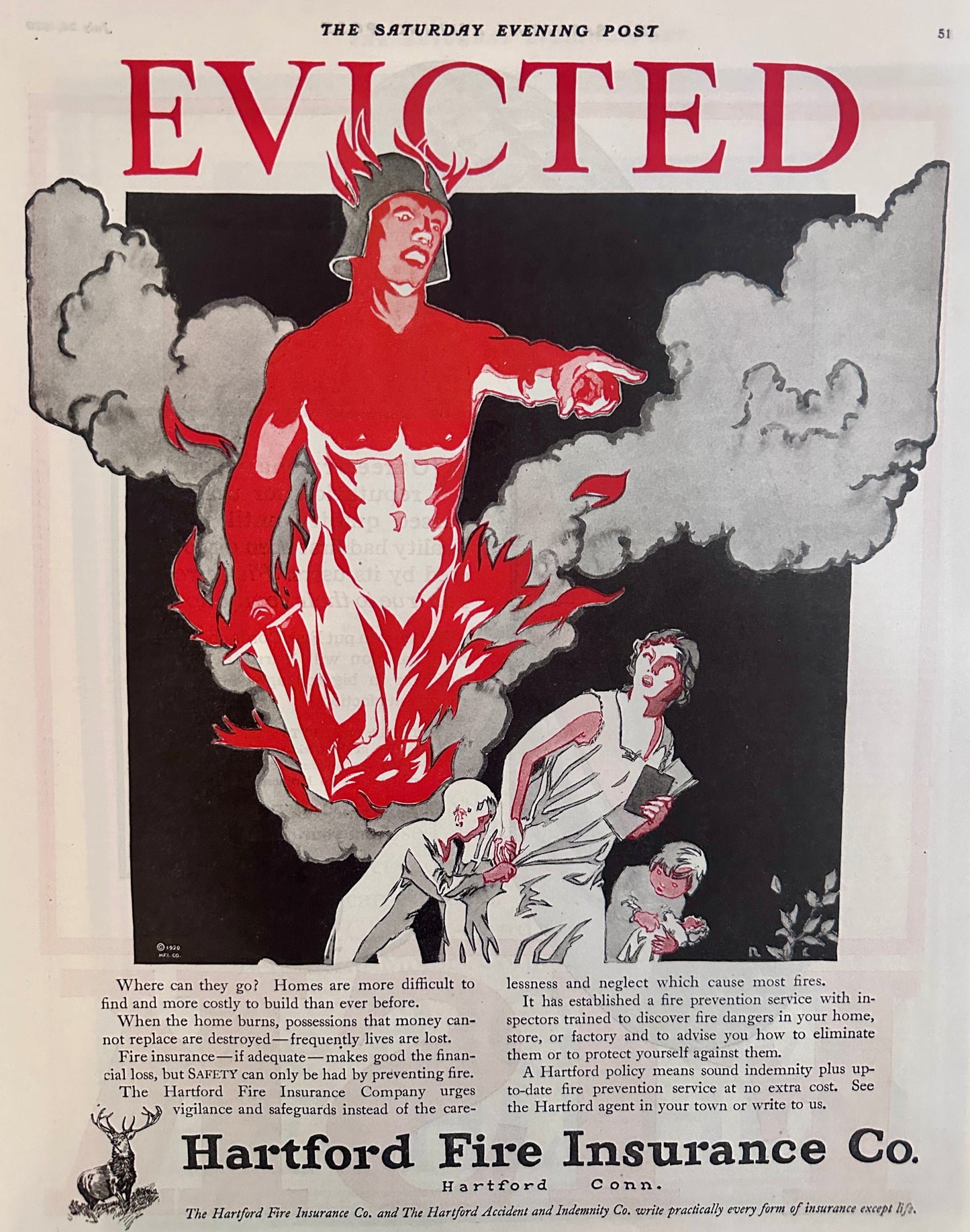 1920 Dramatic Gotham Like Ad - Hartford Fire Insurance - Ad #2076