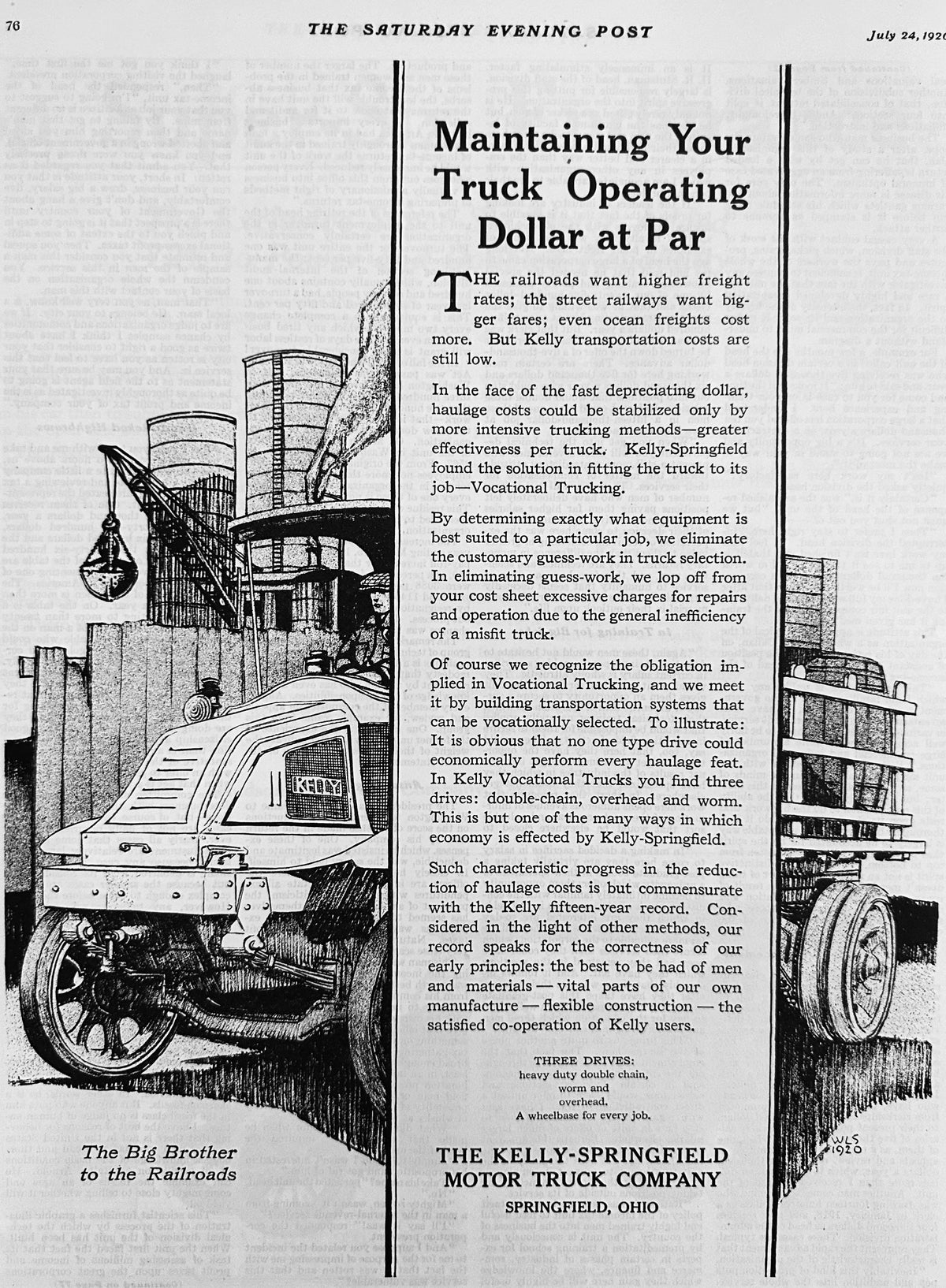 1920 Kelly-Springfield Motor Truck Company - Ad #2087