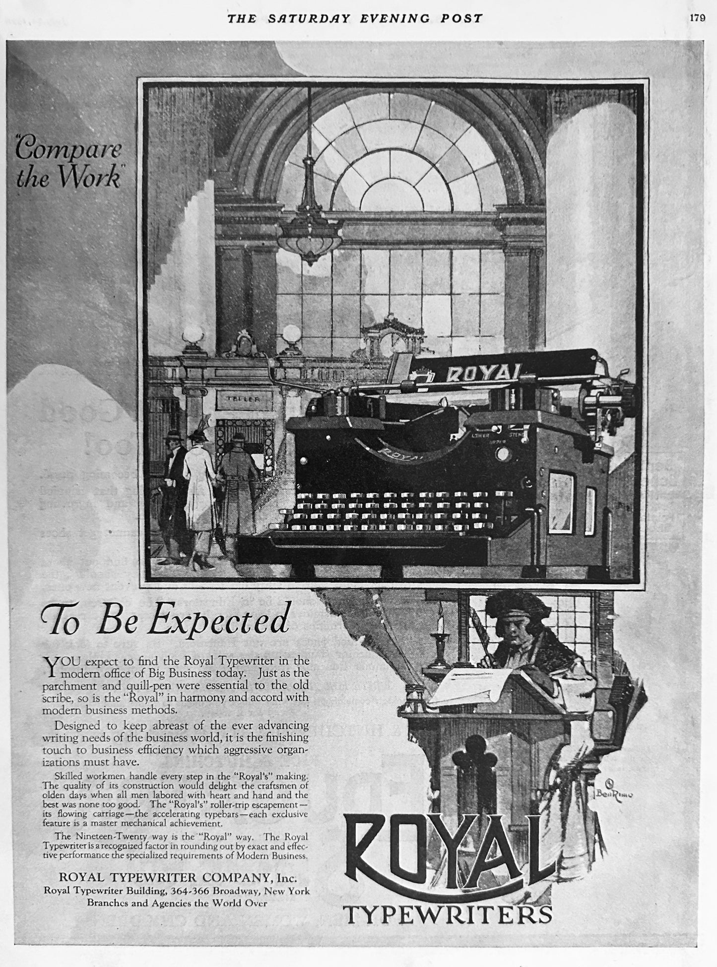 1920 Full Page Royal Typewriters Advertisement # 2060