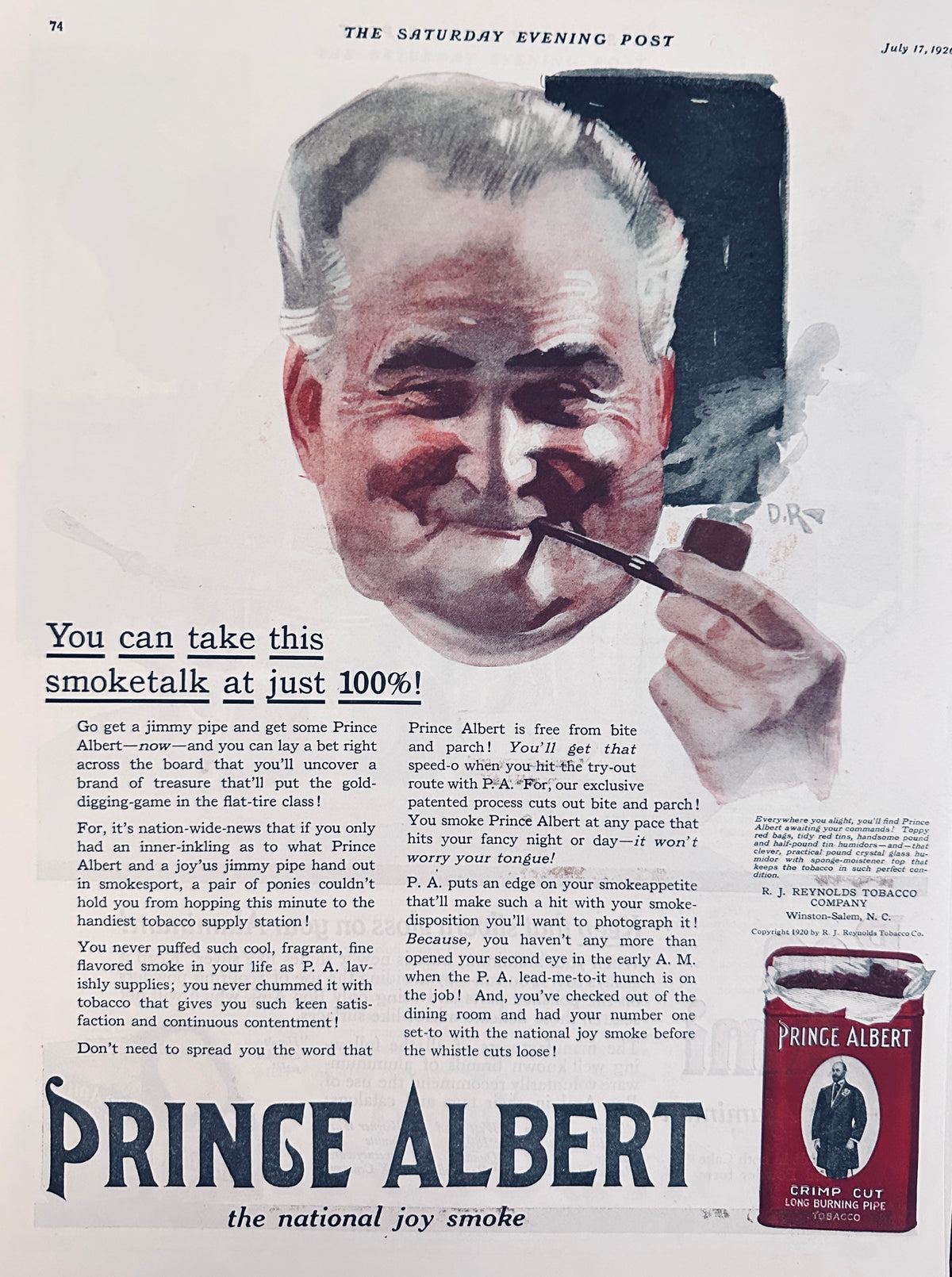 1920 Bon Ami For Aluminum & Prince Albert Smoking Tobacco - Ad #2105