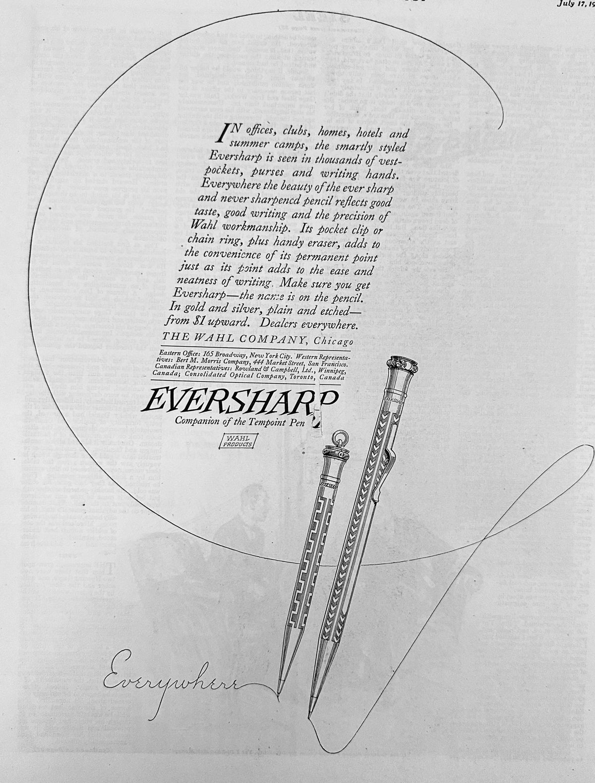 1920 Eversharp Mechanical Pencils - The Wahl Company - Ad #2095