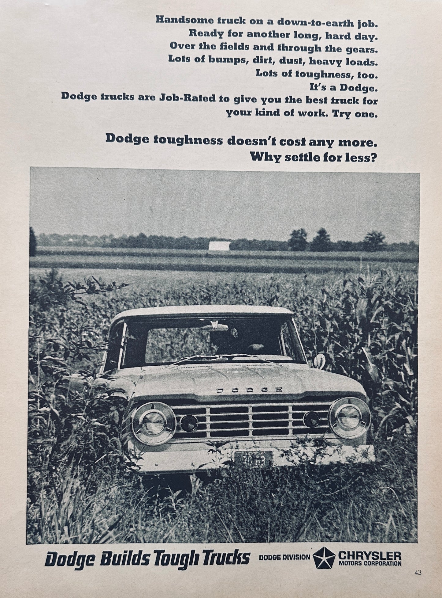 1965 Dodge Pickup Truck with Pie Plate's for Headlights Ad #A105