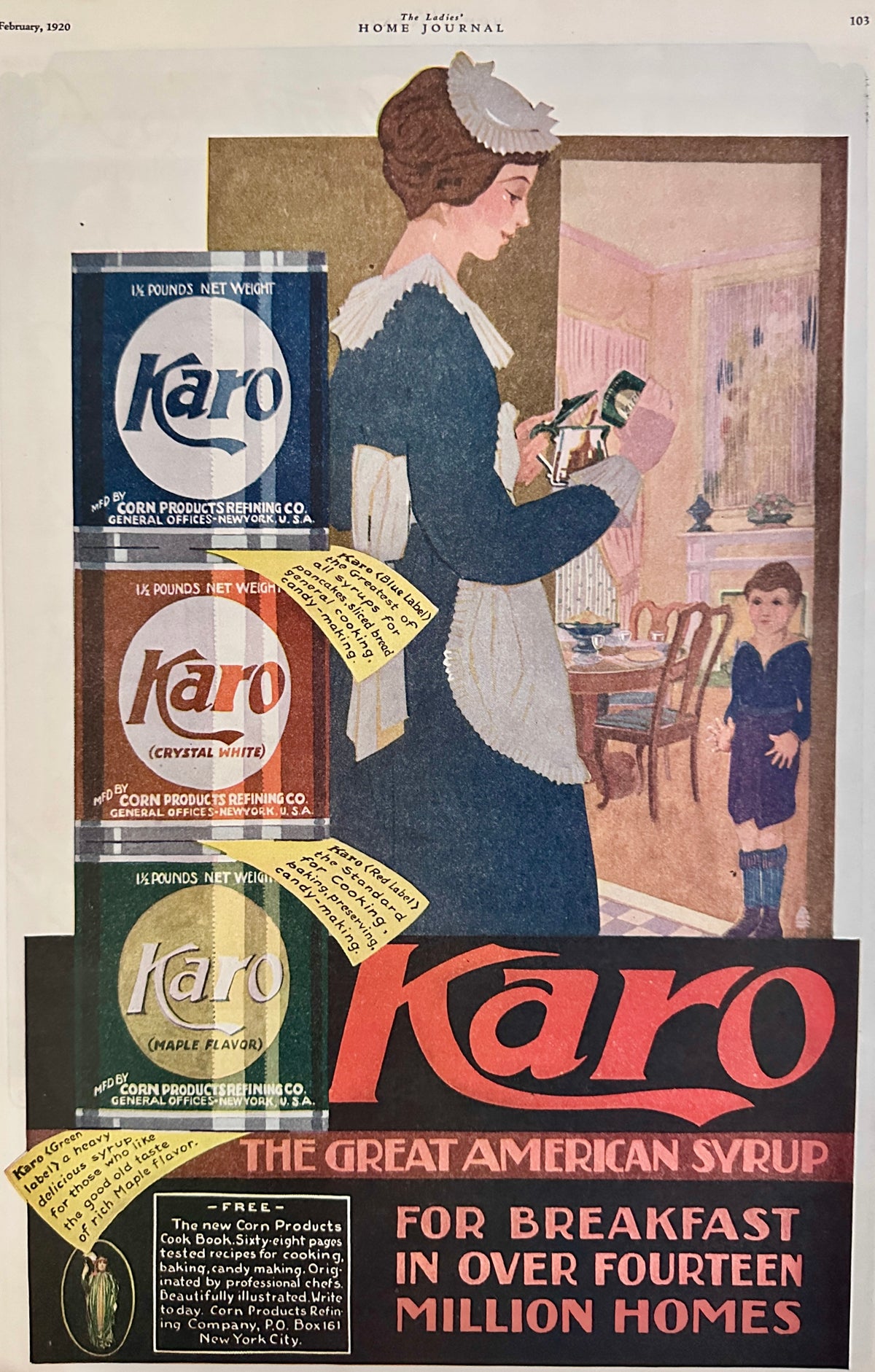1920 Dual Sided Ads - Overland Motor Car & Karo Syrup Ad #21249