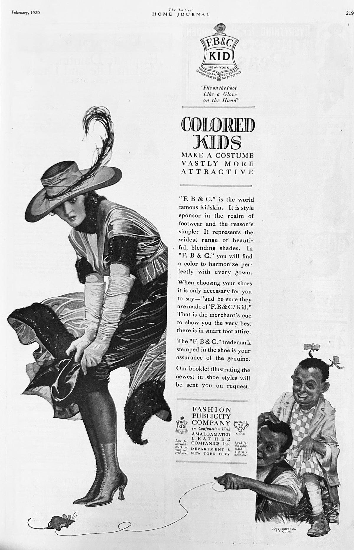 1920 FB&C Fashion Publicity Company - Amalgamated Leather Co Ad #2157