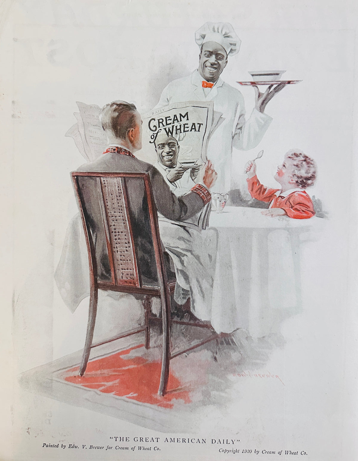1920 Cream of Wheat Cereal - Edward Brewer Painting Ad #2166