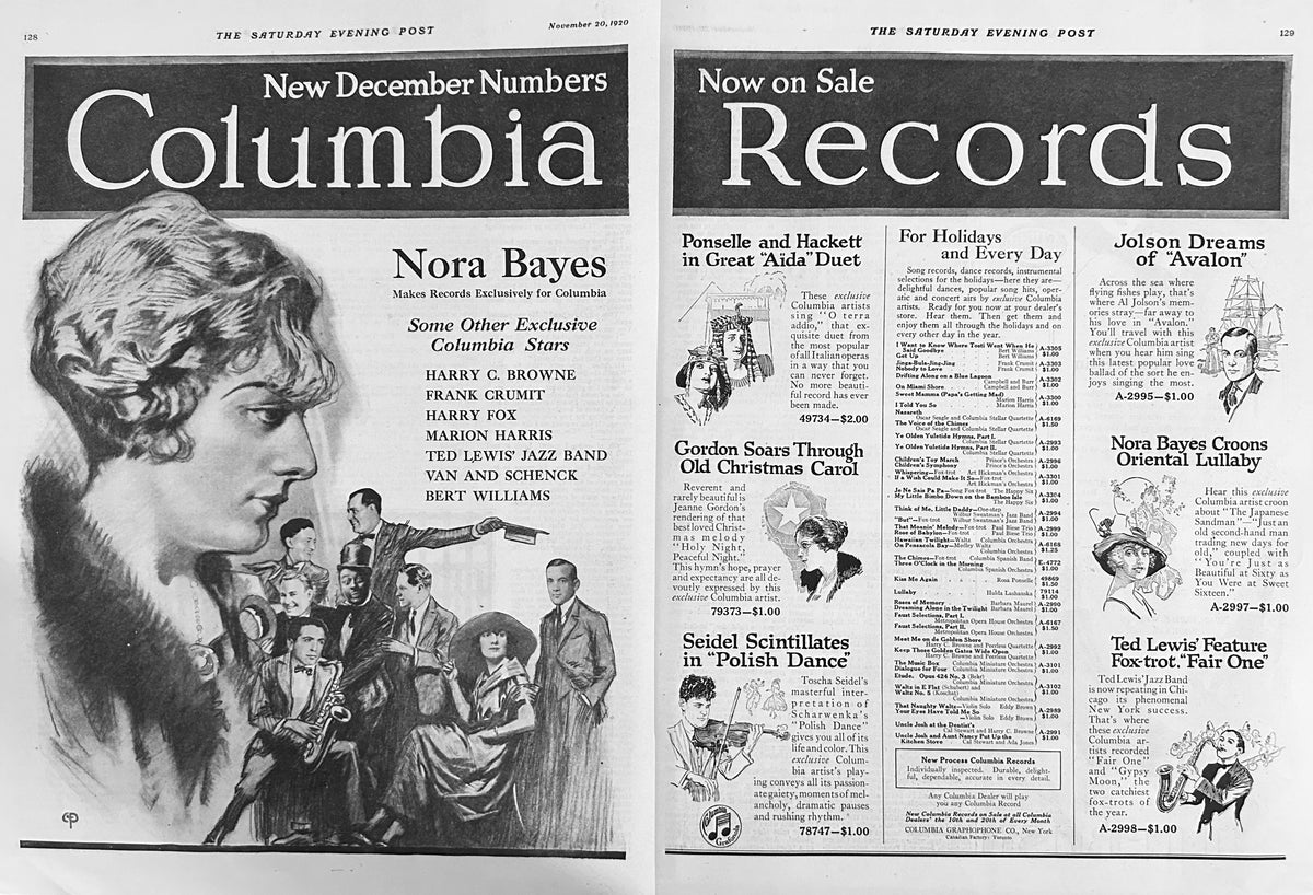 1920 Columbia Records - Dec 1920 New Releases 2-Page Ad #2169