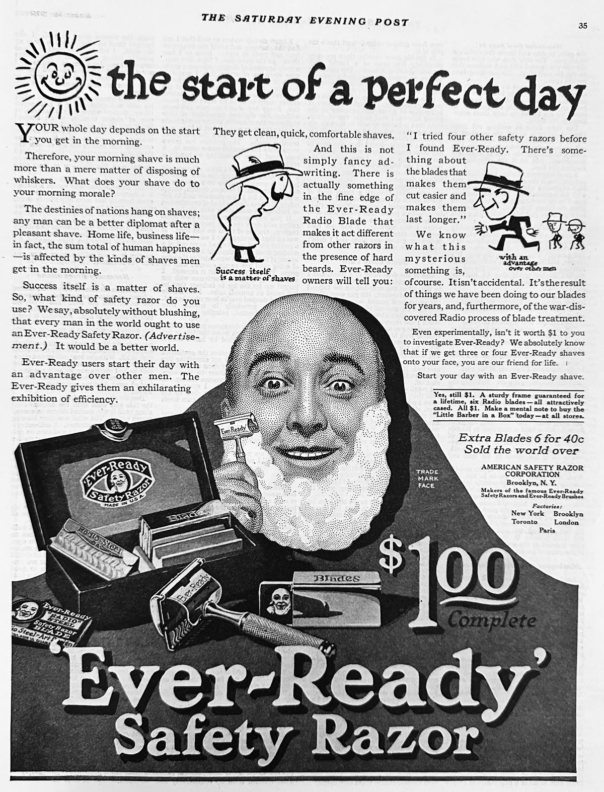 1920 Ever~Ready Safety Razor - The Start of a Perfect Day! Ad #2173