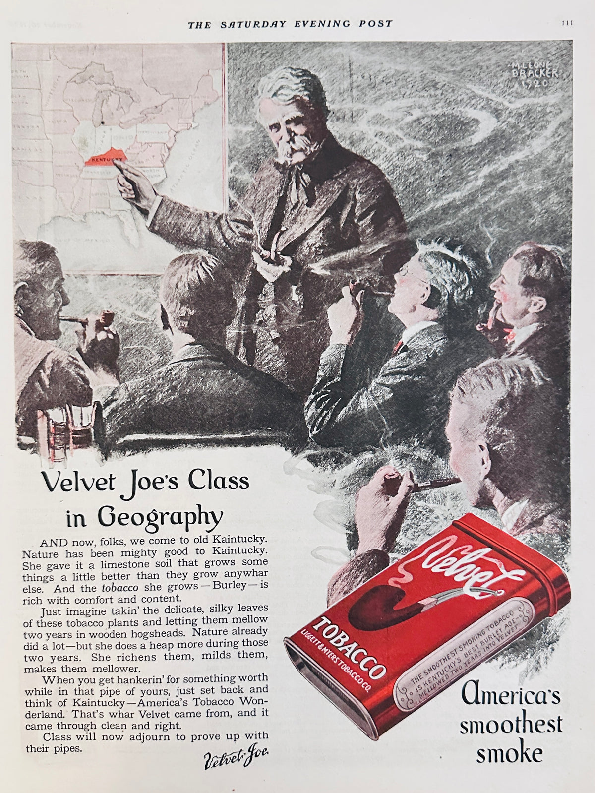 1920 Aunt Jemima Pancake Flour & Velvet Tobacco Ad #2174