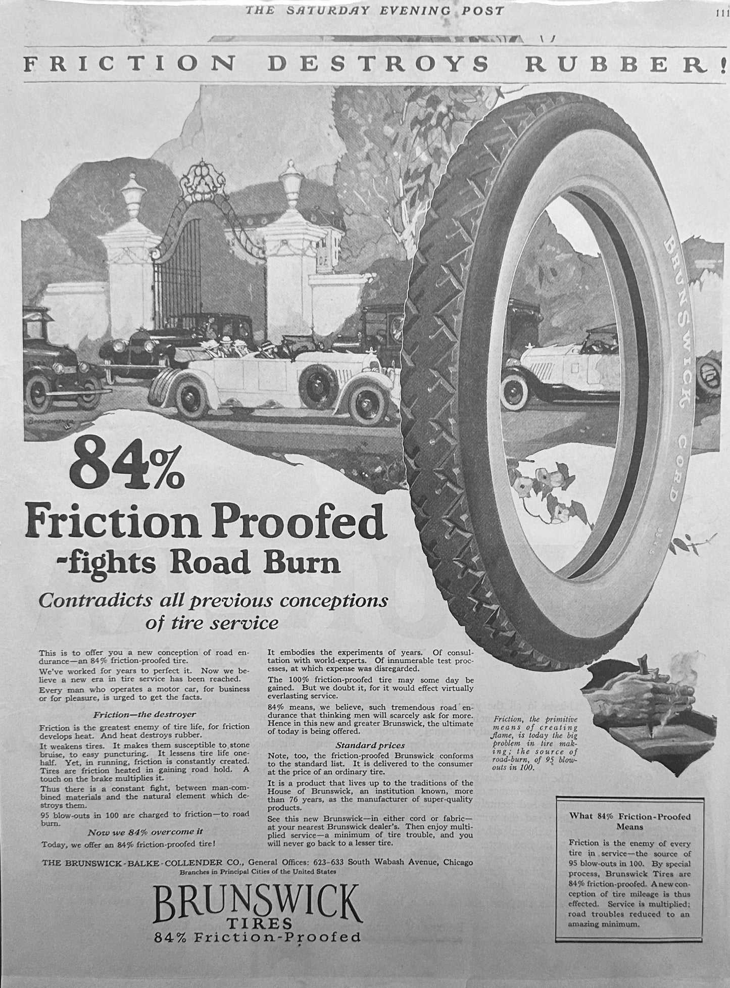 1922 Eureka Vacuum Cleaner & Brunswick Automotive Tires Ads