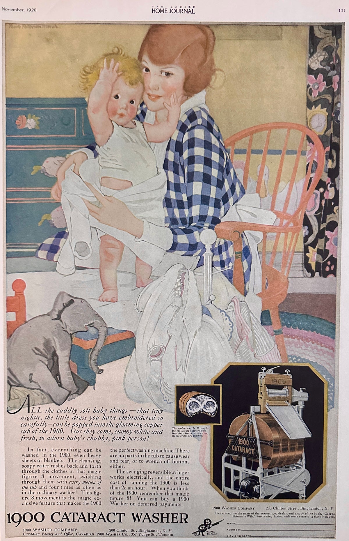 1920 1900 Cataract Washer - Unique Early Washing Machine Ad #2197