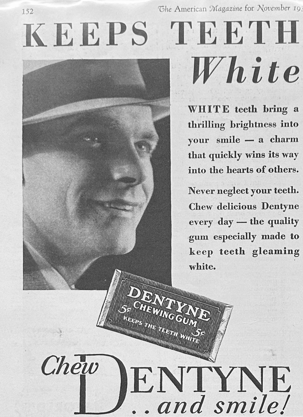 1930 Dentyne Chewing Gum Ad N290