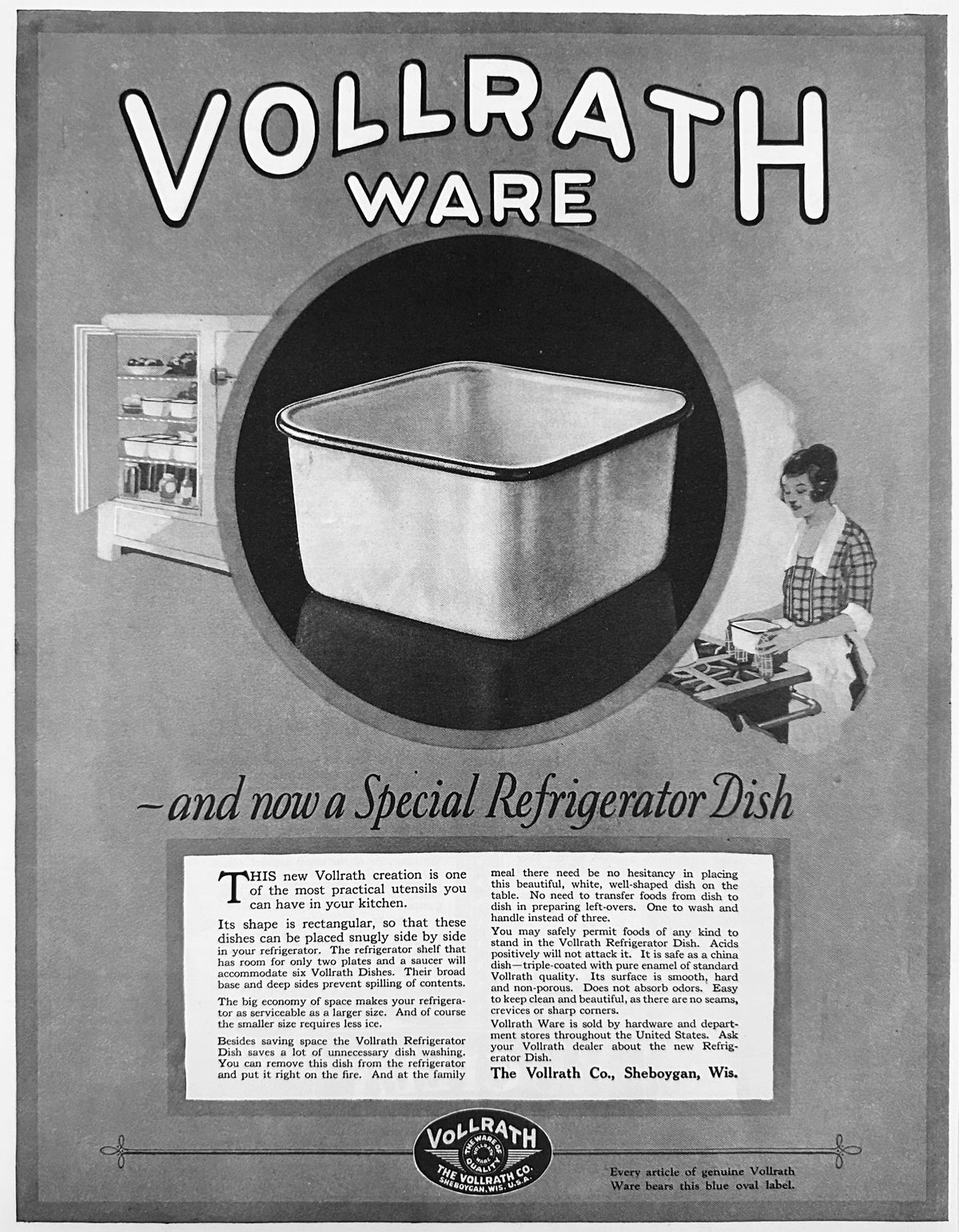 1921 Vollrath Enamelware Cookware - Sheboygan, Wi Ad #2214