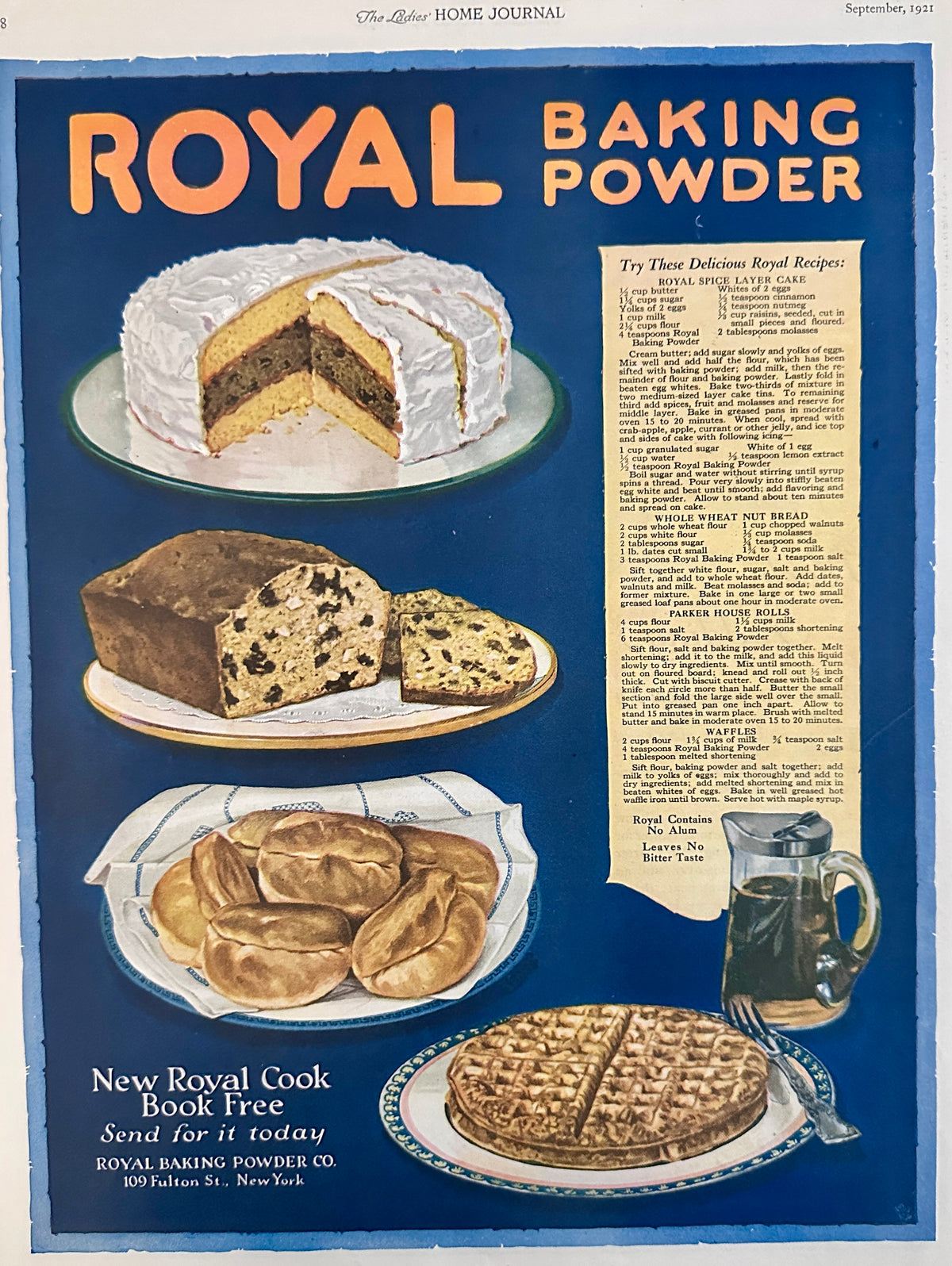 1921 Crisco Shortening Peach Pudding & Royal Baking Powder Ad#2224