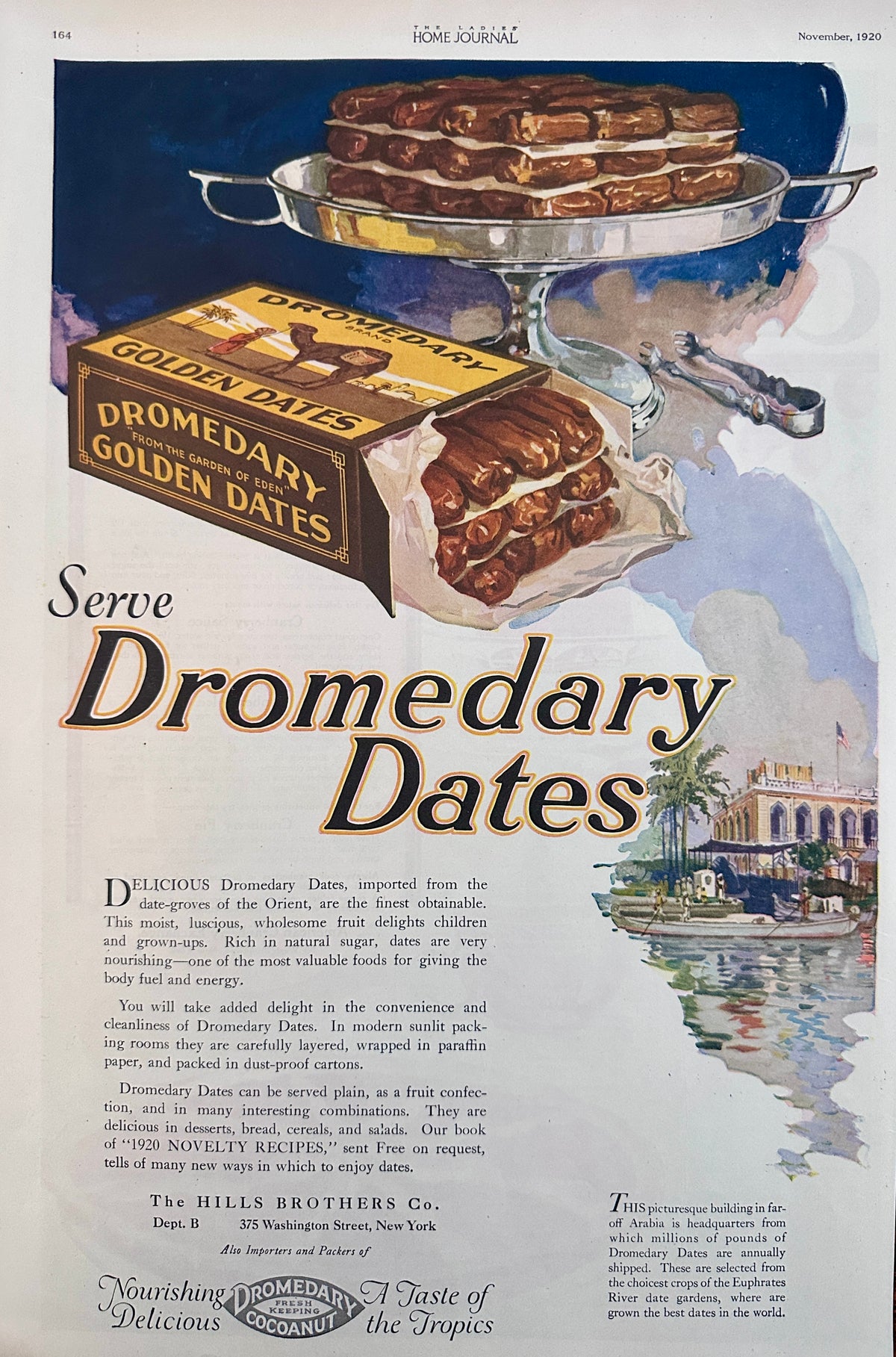 1921 Dual Sided Art Deco Colorized Print Ads - Fruit (Dates & Cranberries) AD #2228