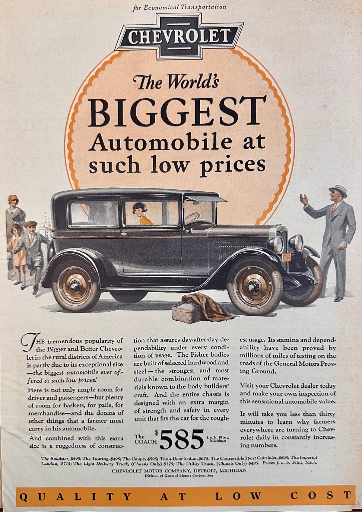 1928 Chevrolet Touring Sedan $495 FOB Flint, Mi Ad #2245
