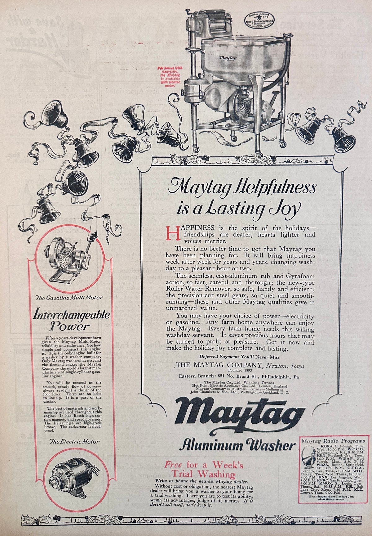 1928 Maytag Aluminum Washer 1 Week Free Trial - Ad #2247
