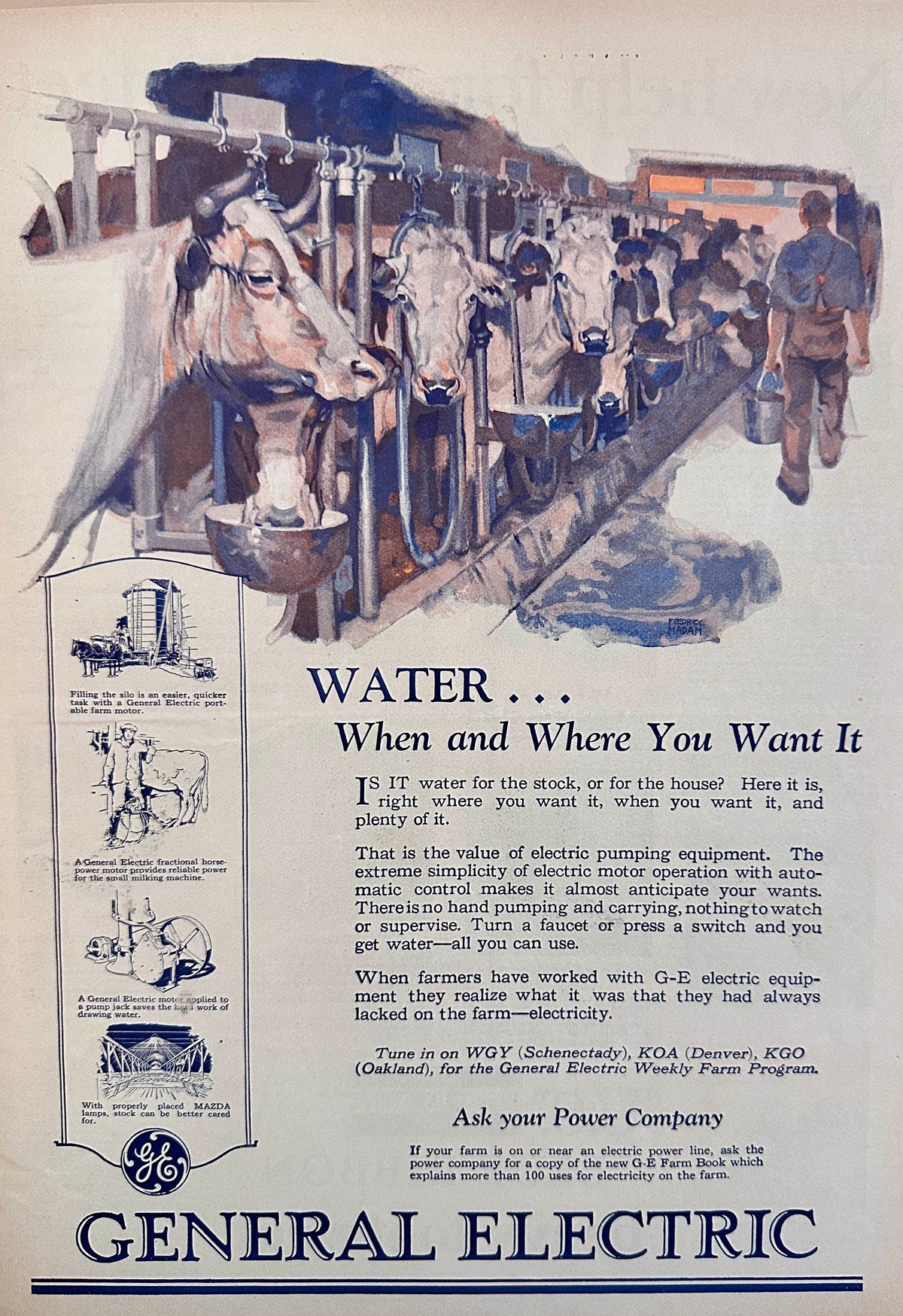 1928 General Electric- Water - When & Where You Want It Ad #2248